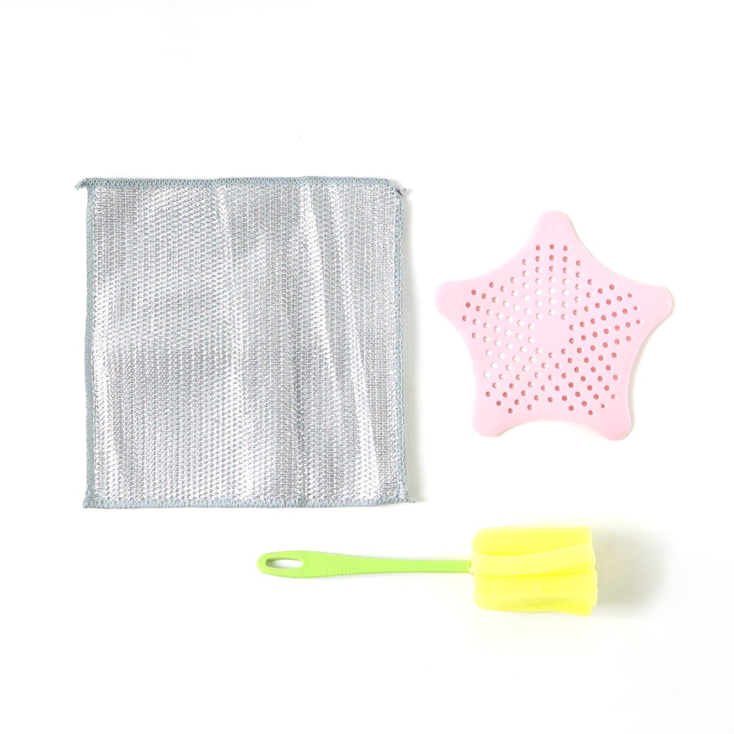 Kitchen Cleaning Set – 3-in-1 Combo with Scrub Pad & Bottle Brush - Image 4