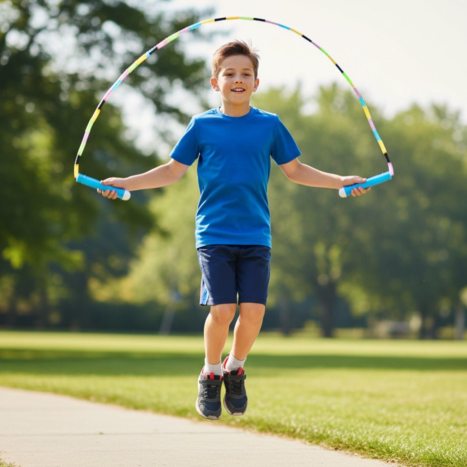 Beaded Skipping Rope – Colorful Kids Jump Rope with Grip Handles - Image 4