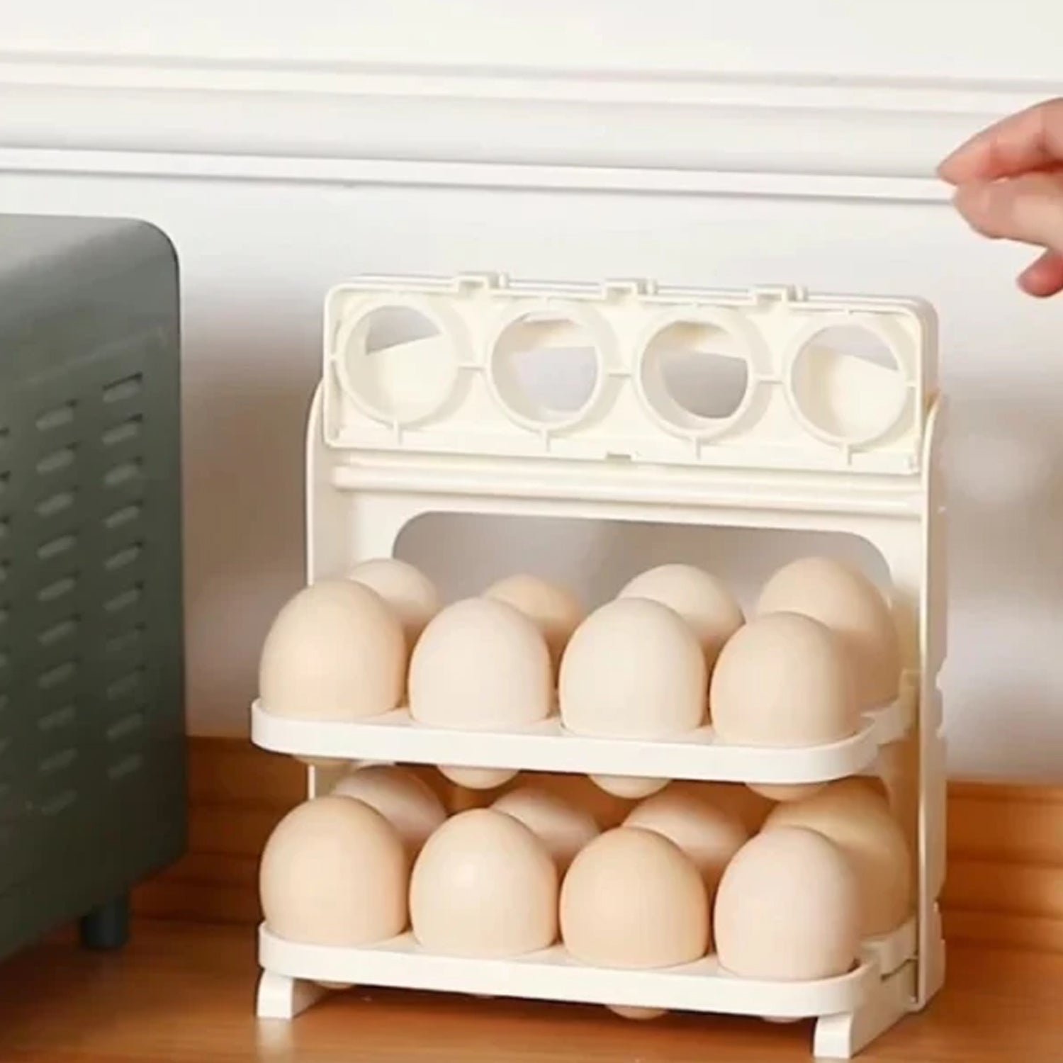 Foldable Egg Tray - 24-Grid Refrigerator Organizer | Tidy Table