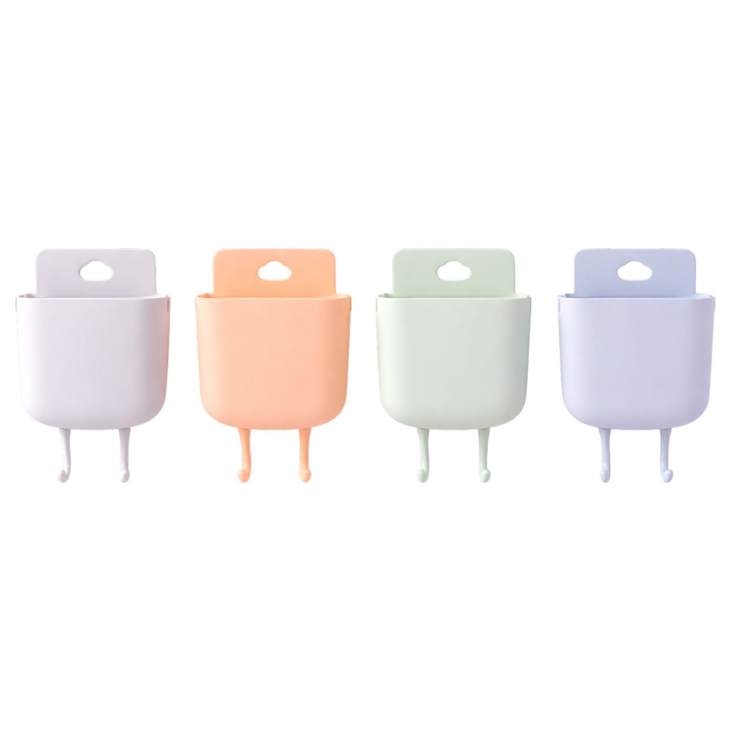 Plastic Wall Mounted Mobile Charging Holder Set – Space Saving 4 Pc - Image 4