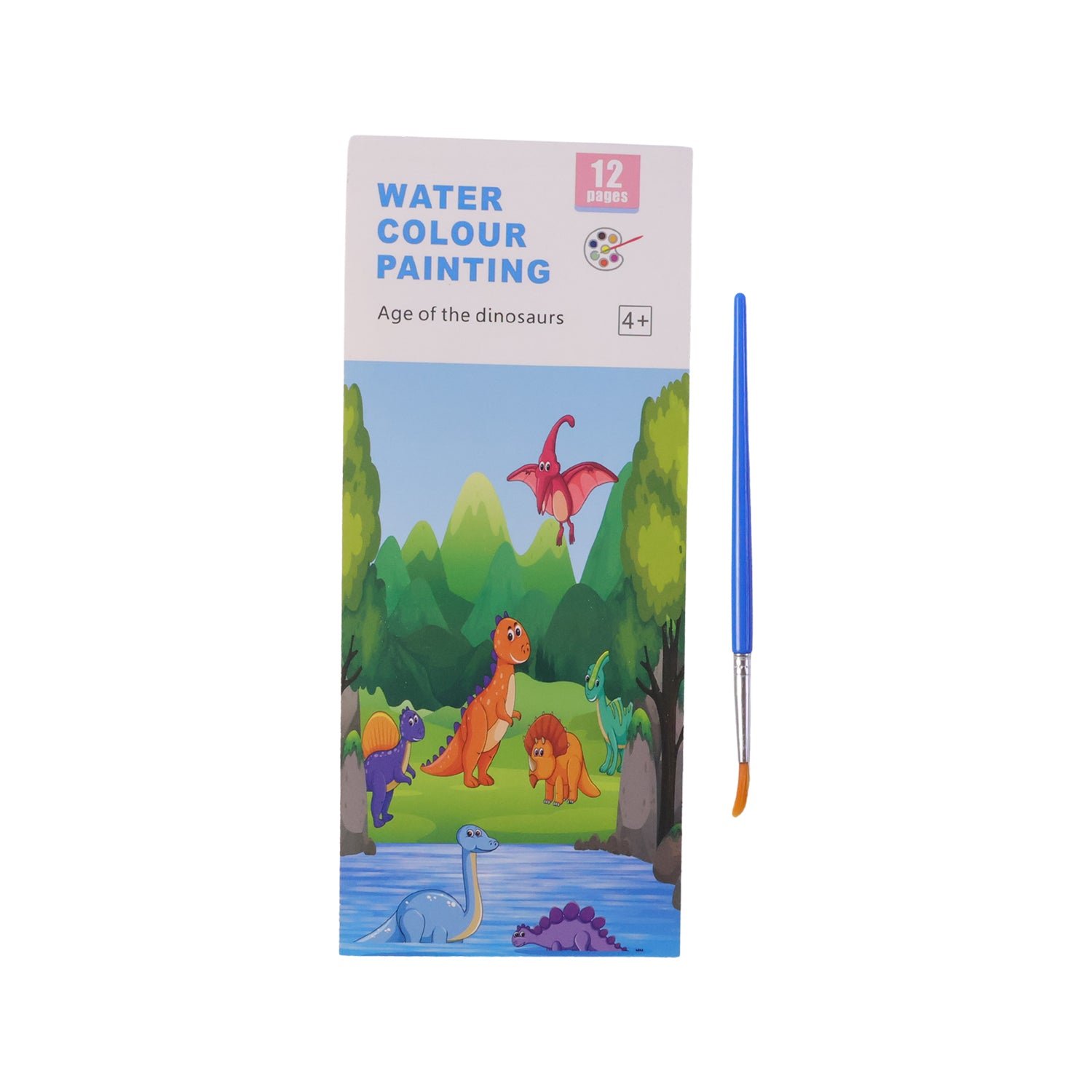 Kids Watercolour Painting Book – Dinosaur Theme & Brushes for Creativity - Image 5