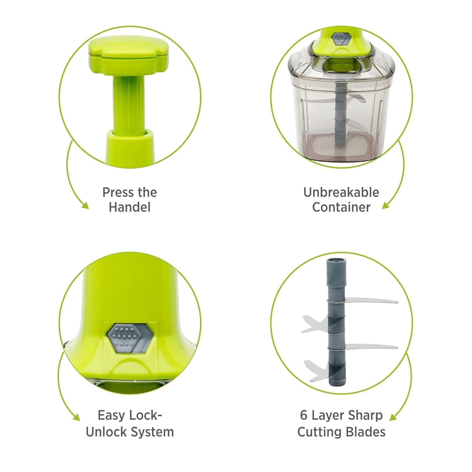 Manual Vegetable Chopper – 1100ML 2-in-1 Push Cutter | CookAura - Image 4