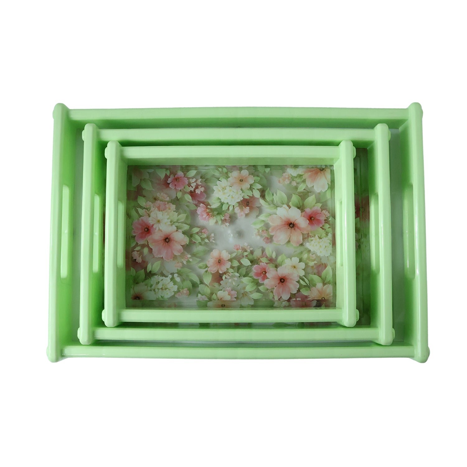 Serving Tray Set – Elegant Floral Design with Side Handles - Image 5