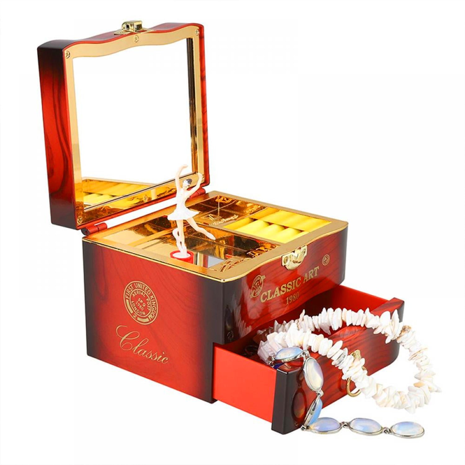 Ballerina Music Box - Hand Crank Piano & Storage | - Image 5