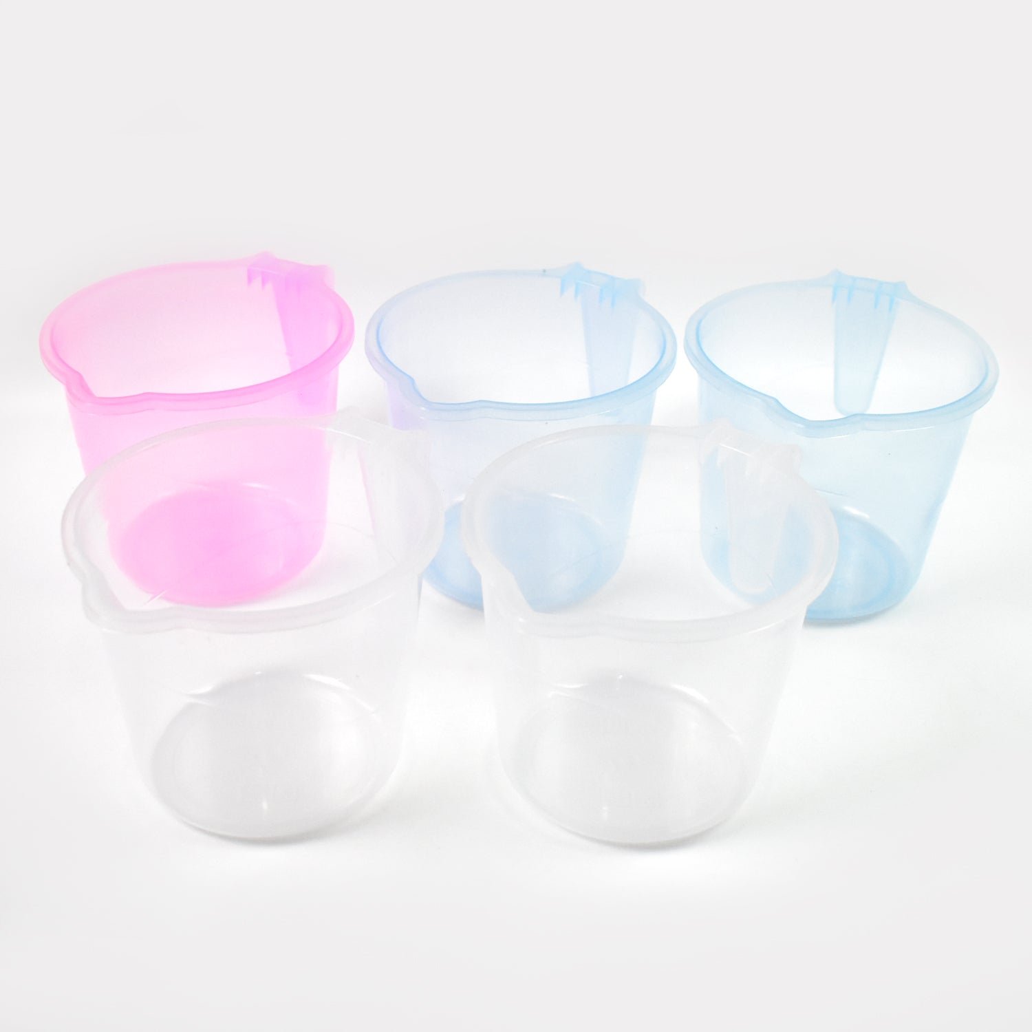 Plastic Bath Mug - 1200ML Transparent Mix Colour (Set of 5) | Mini Bubbles - Image 5