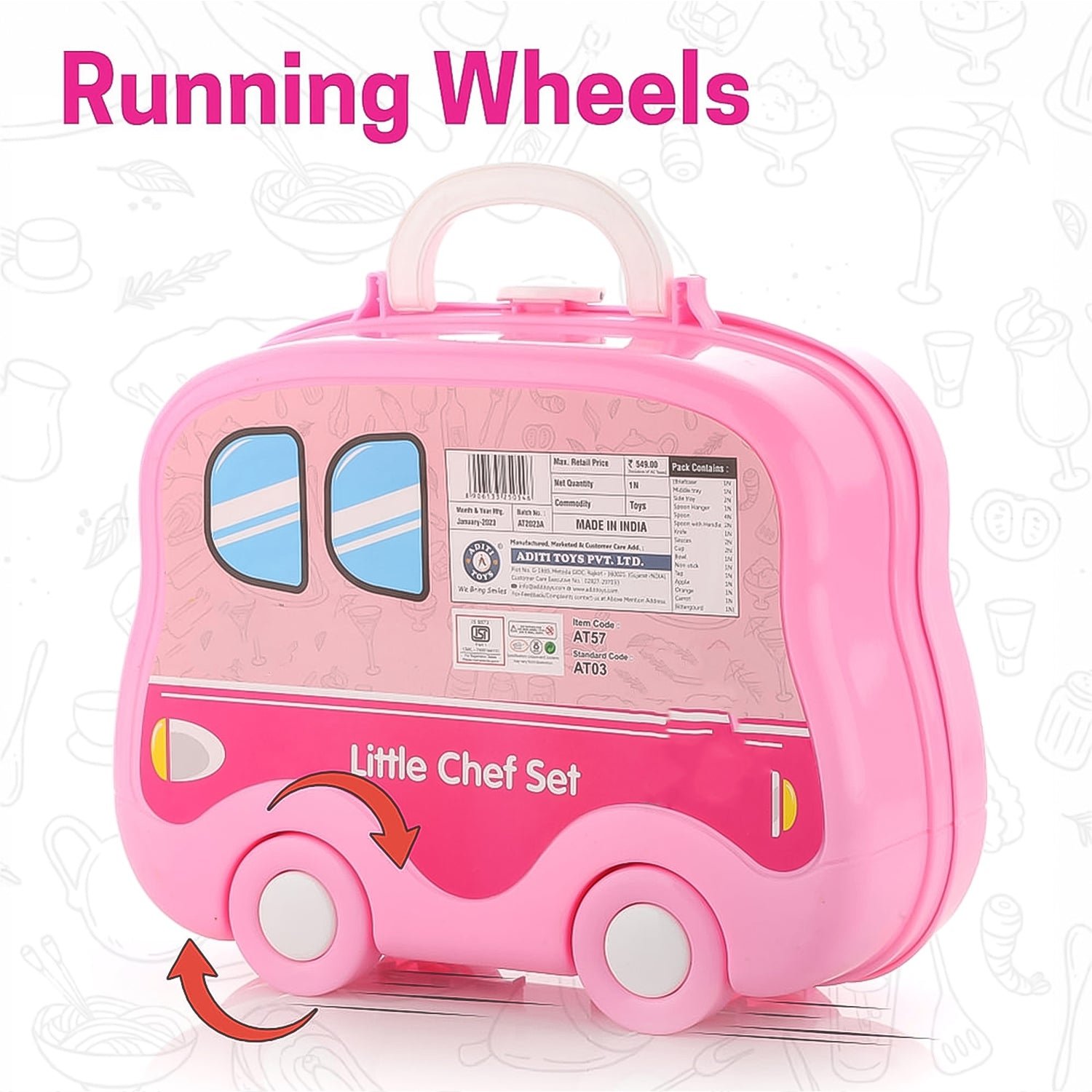 Kids Kitchen Play Set - 23-Piece Portable Pretend Play | Aditi - Image 9