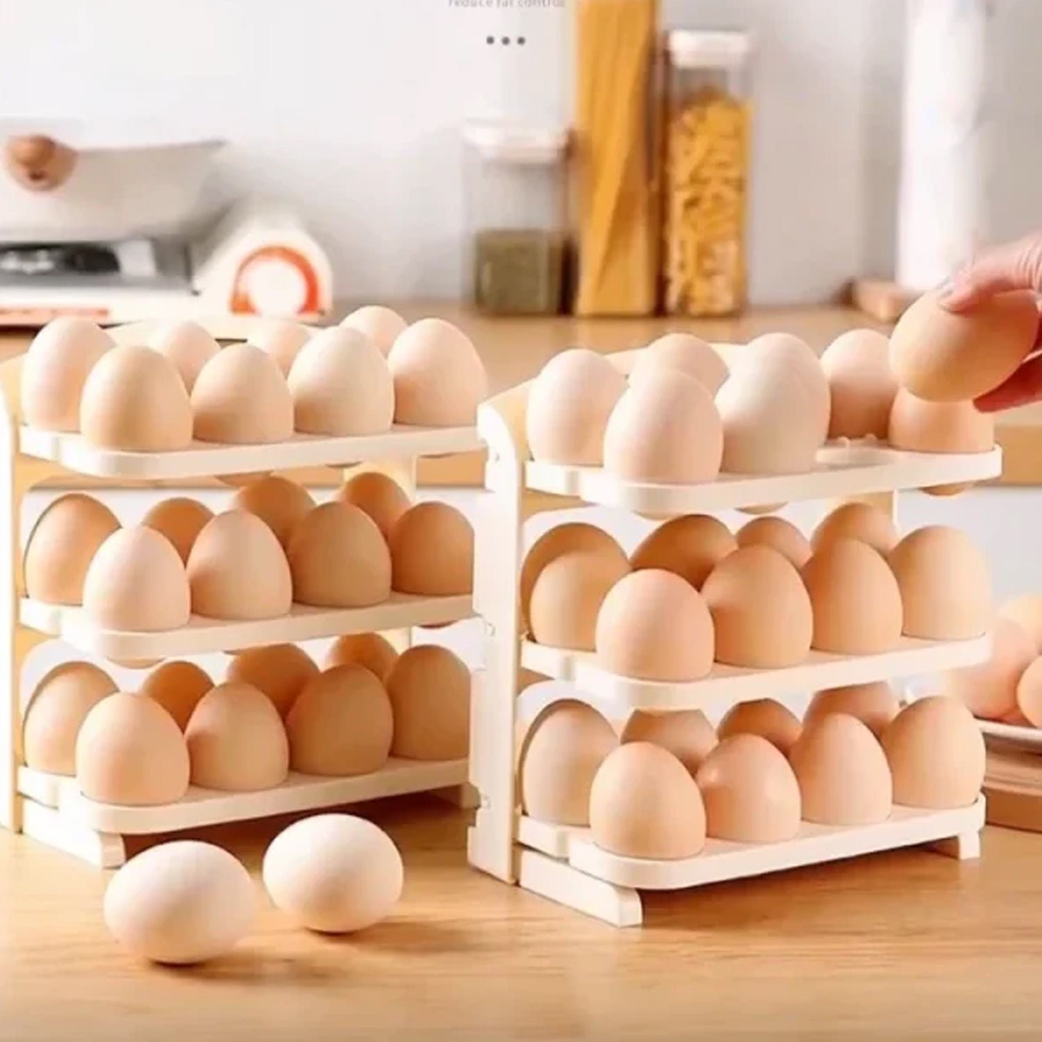 Foldable Egg Tray - 24-Grid Refrigerator Organizer | Tidy Table - Image 7