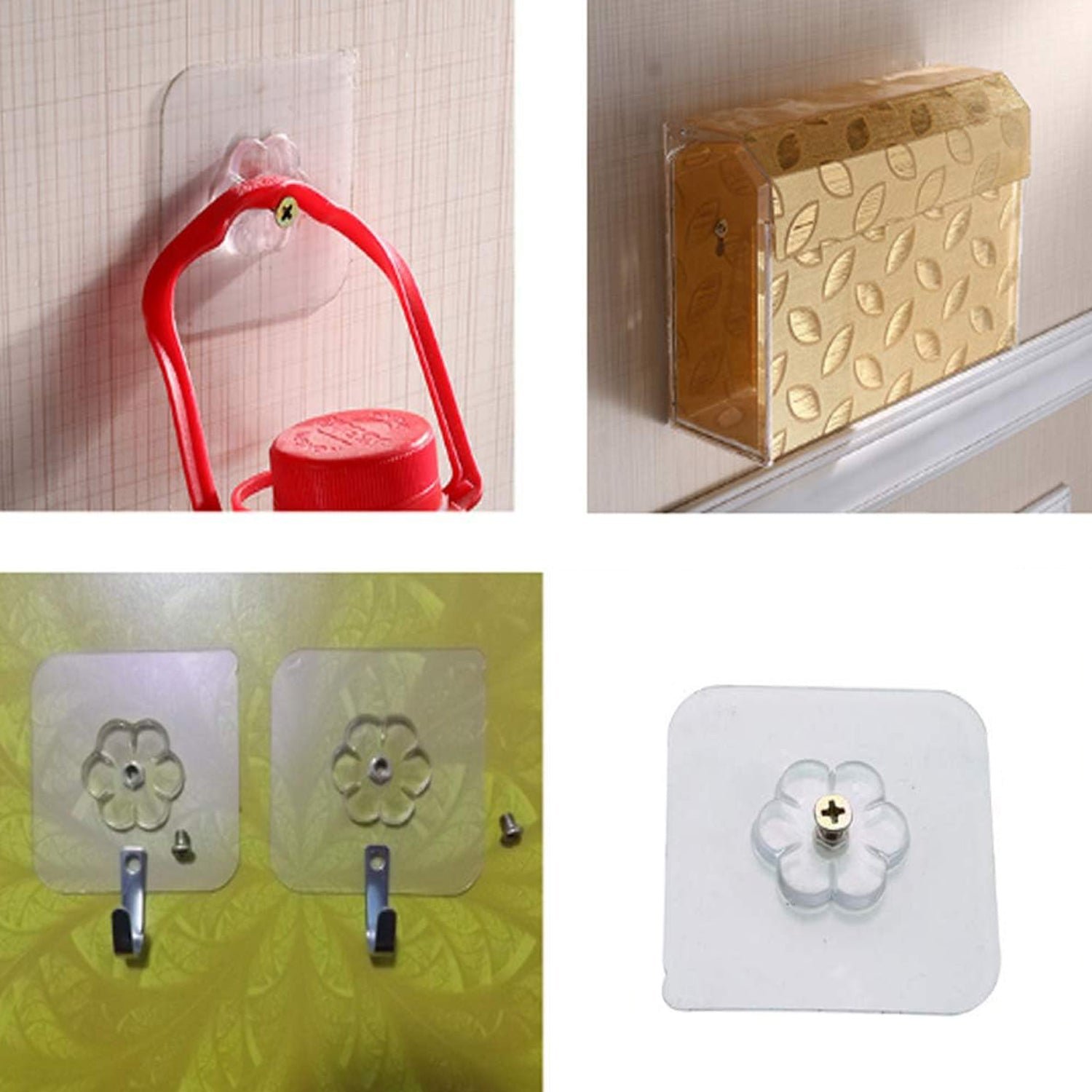Self Adhesive Hooks - Drill-Free Heavy Duty 4 Pcs Set | GlimmerHome