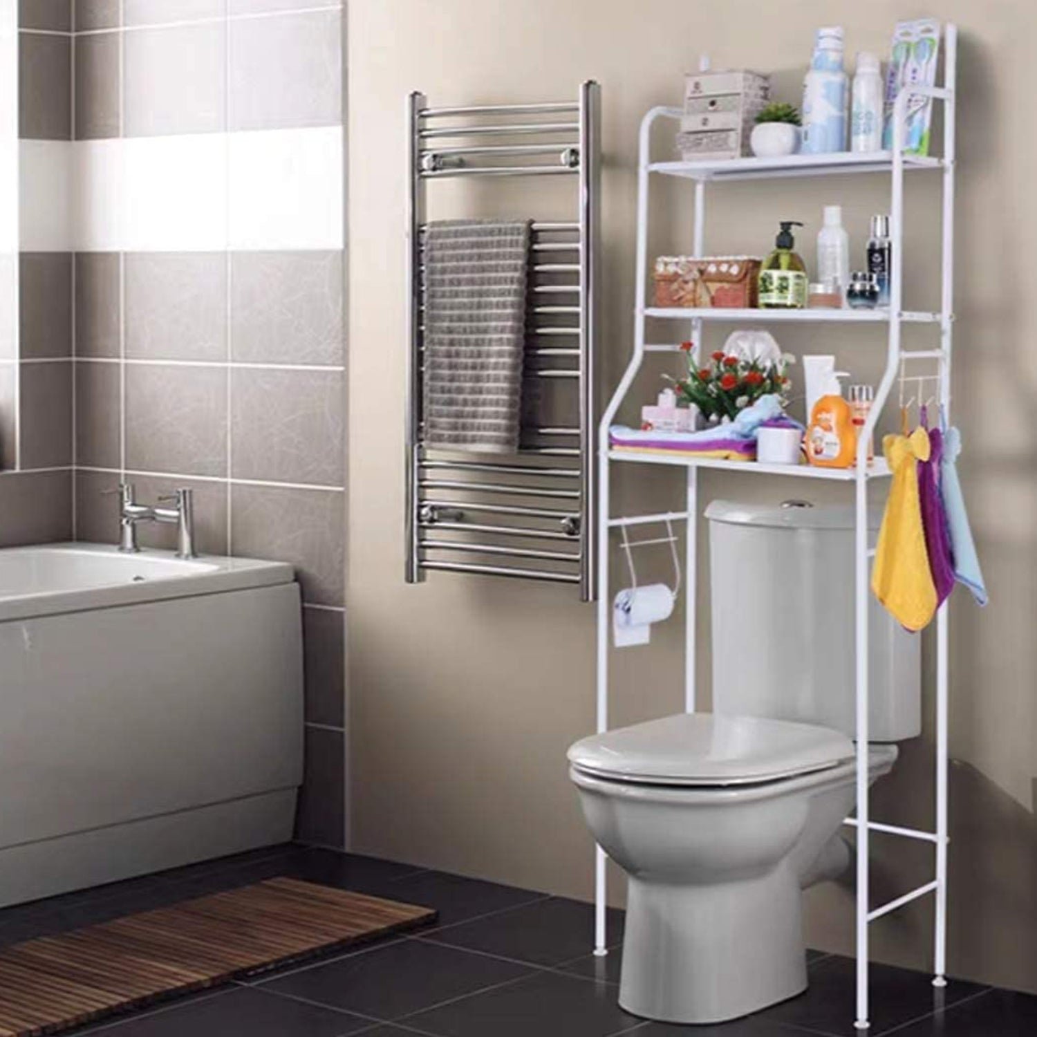 Over Toilet Storage Rack – Space-Saving Metal Shelf | Bathora - Image 4