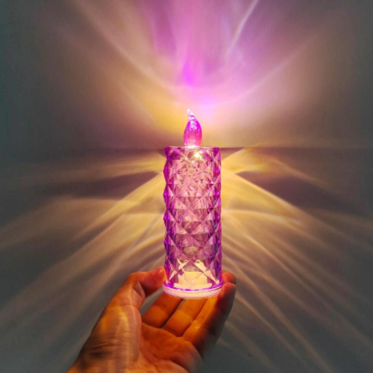 Crystal Candlelight – Multicolor Decorative Candle for Diwali | Styleva - Image 3
