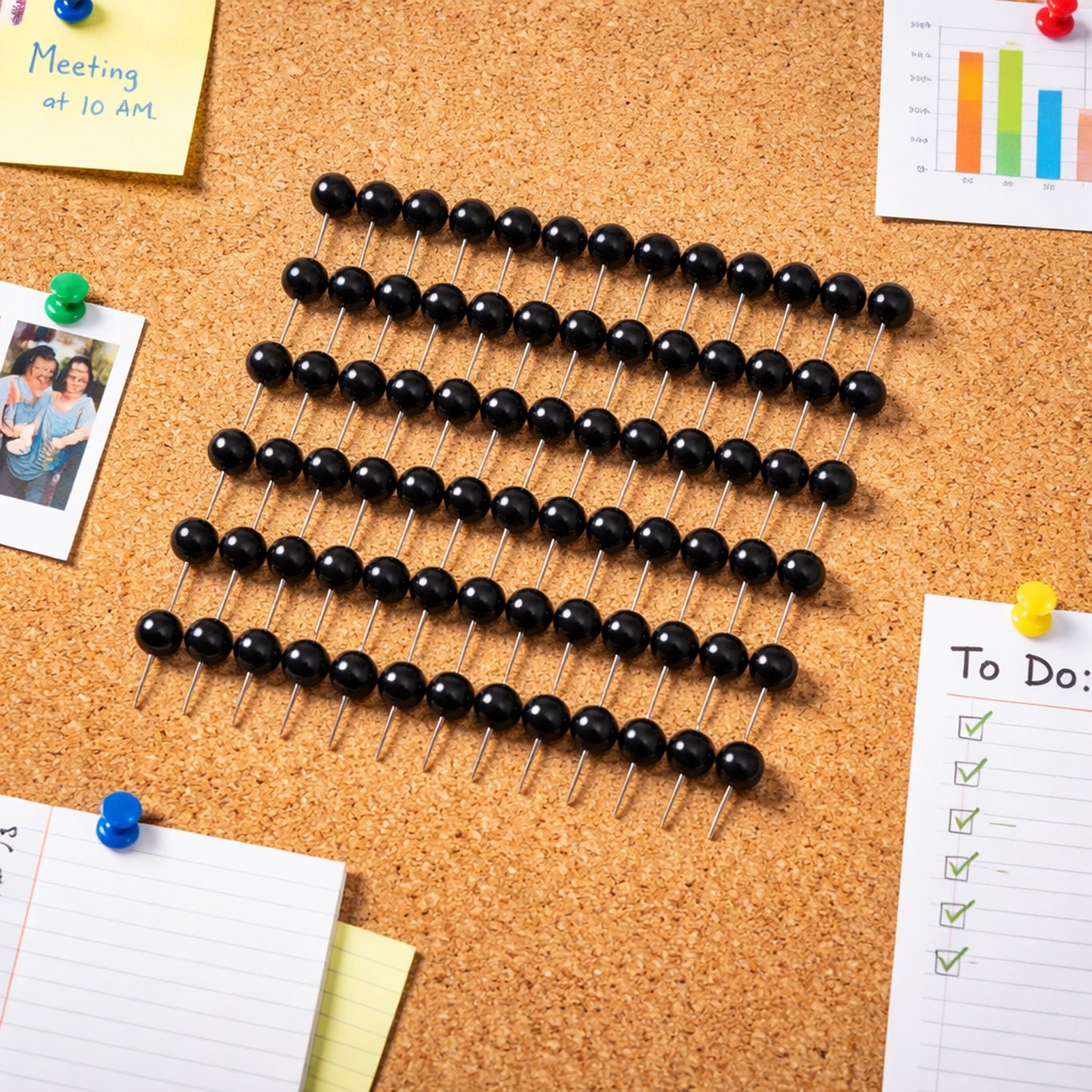 Round Head Push Pins – Strong Steel, Secure Pinning (80 Pieces) - Image 3