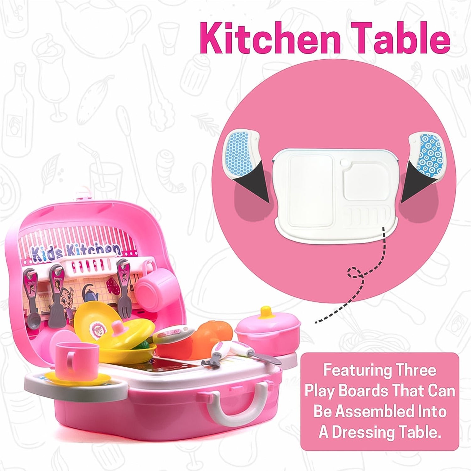 Kids Kitchen Play Set - 23-Piece Portable Pretend Play | Aditi - Image 3