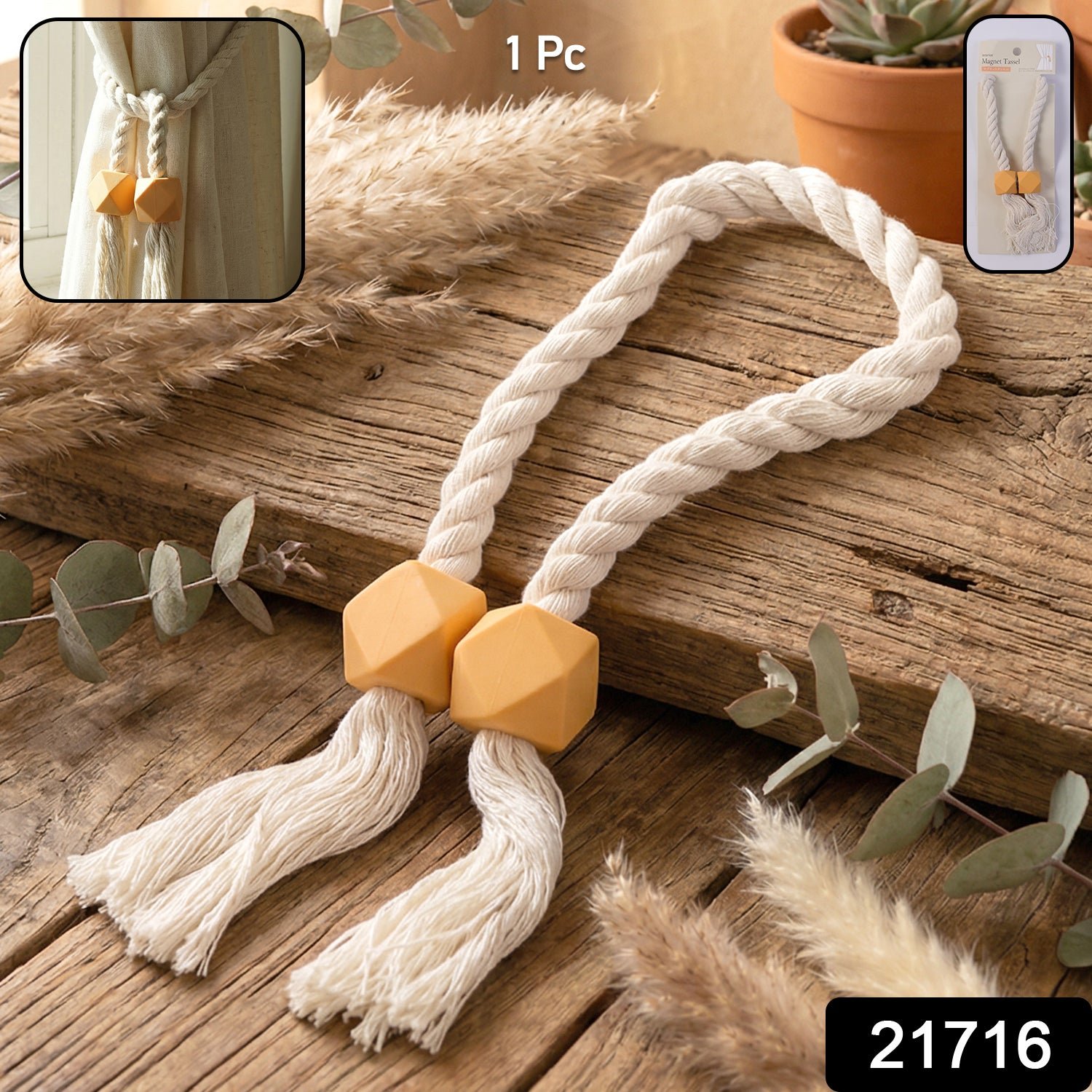 Magnetic Curtain Tieback – Elegant Braided Rope & Easy Hold - Image 2