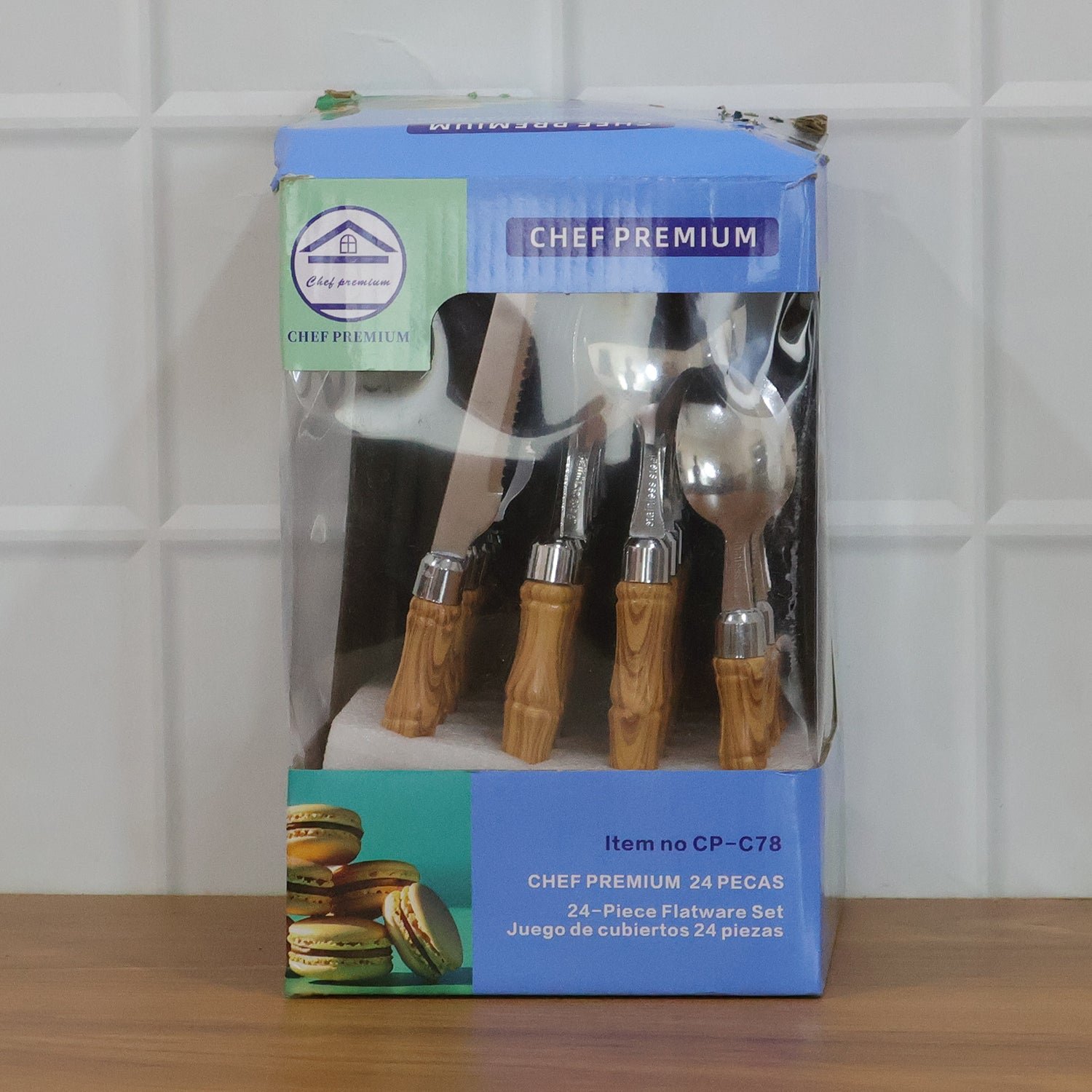 Stainless Steel Cutlery Set – Elegant Wooden Handle, 24 Pieces - Image 8