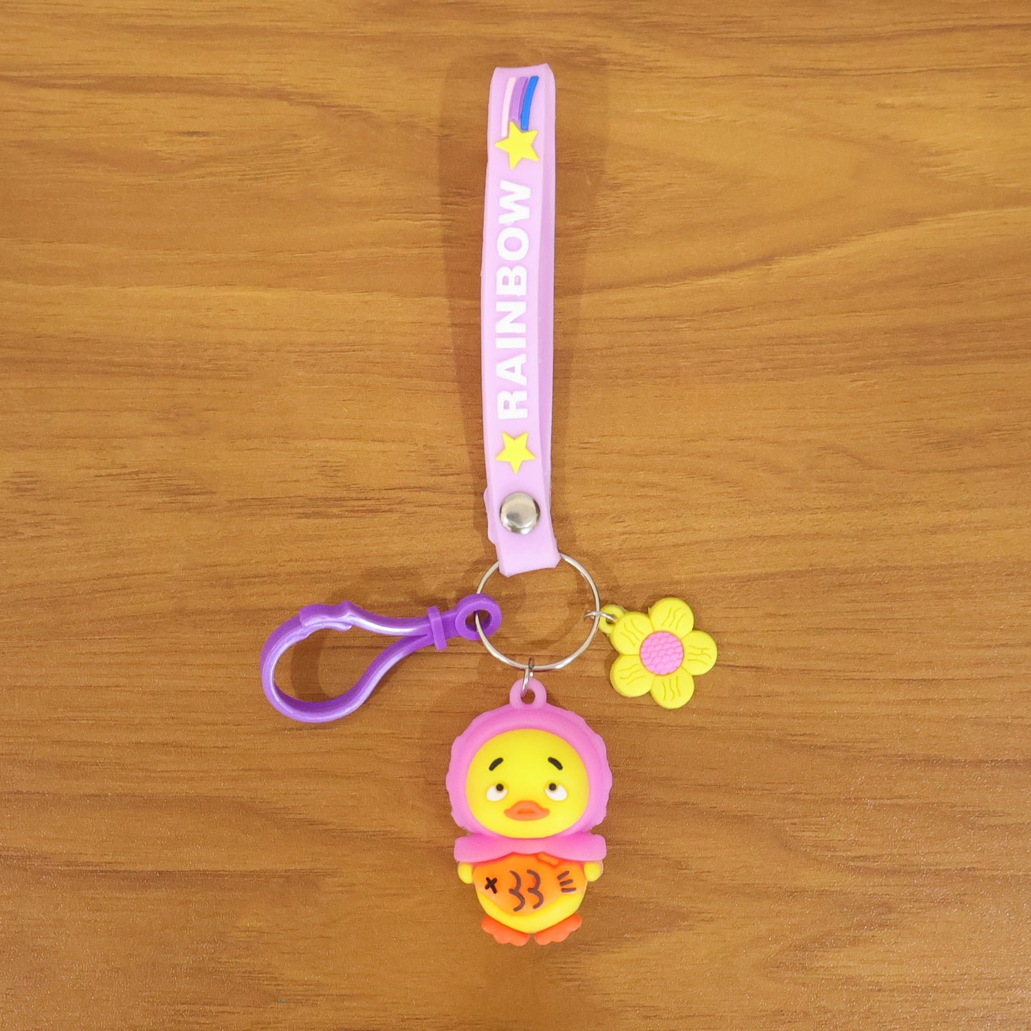 Rainbow Duck Keychain – Cute Silicone Strap for Kids - Image 7