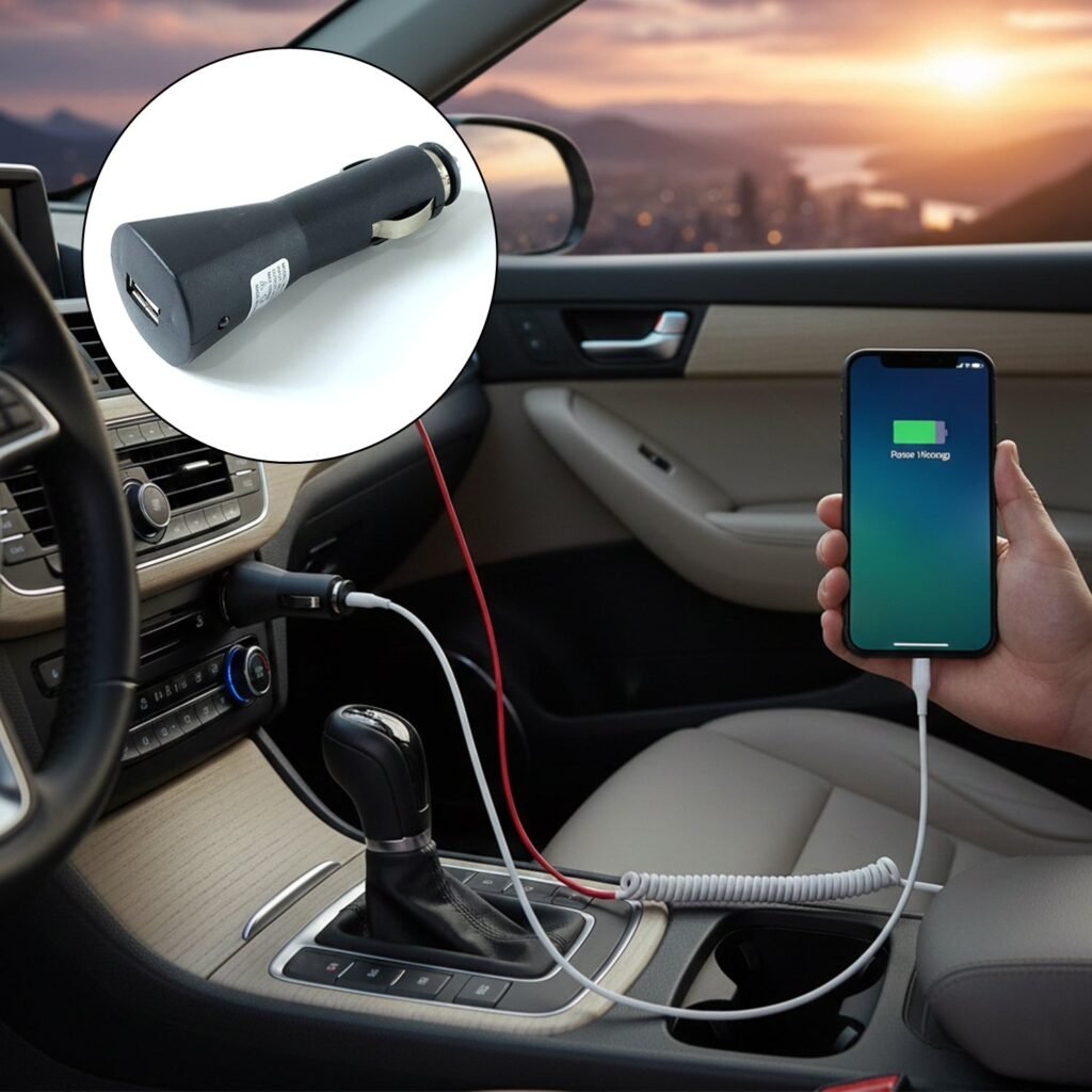 12V Single USB Car Charger Adapter – Compact Mobile Car Charger