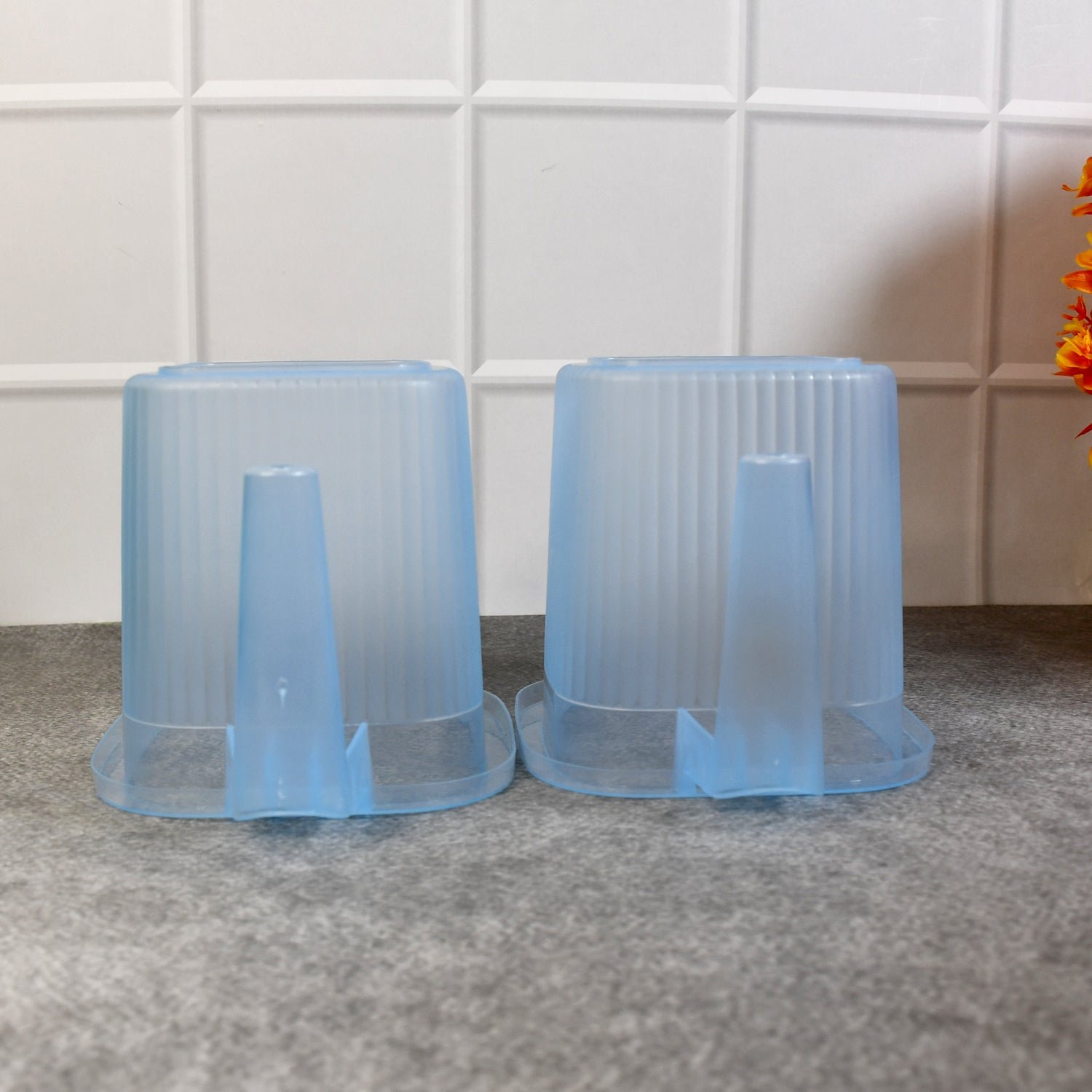 Plastic Bathroom Mugs - Transparent 1000 ML (Set of 4) | Bathora - Image 3