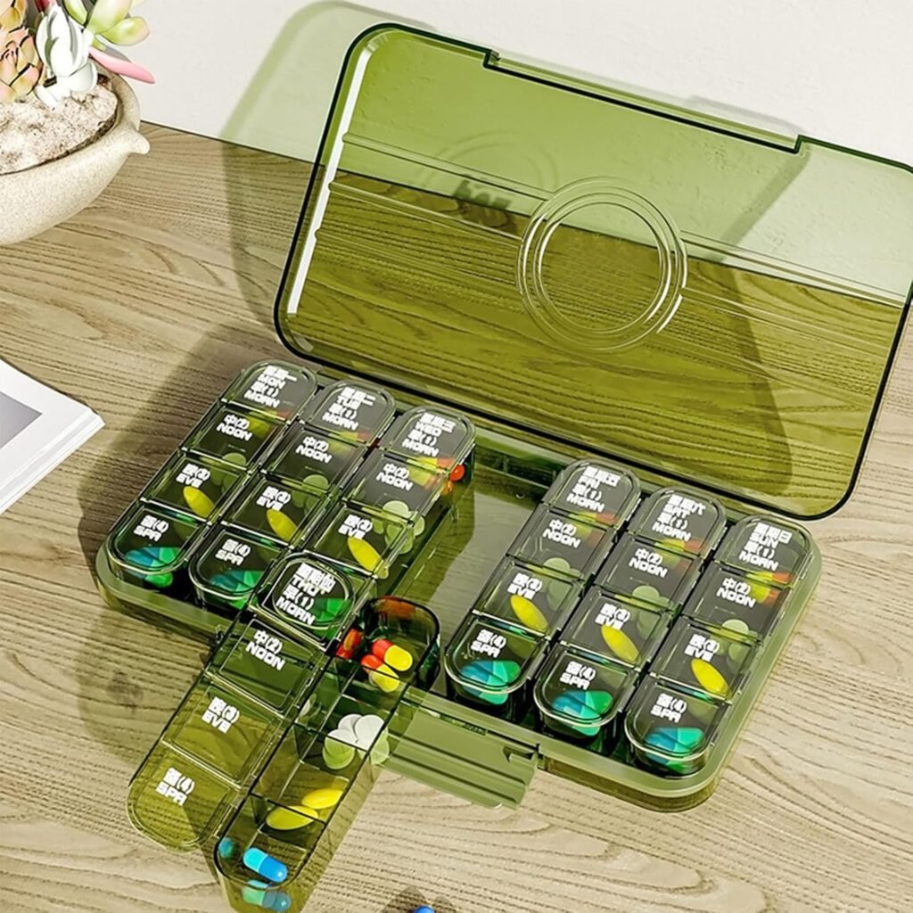 Weekly Pill Organiser - 21-Grid Daily Medication Box | Organivo