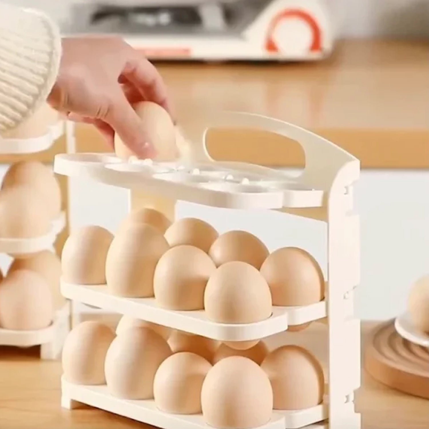 Foldable Egg Tray - 24-Grid Refrigerator Organizer | Tidy Table - Image 3