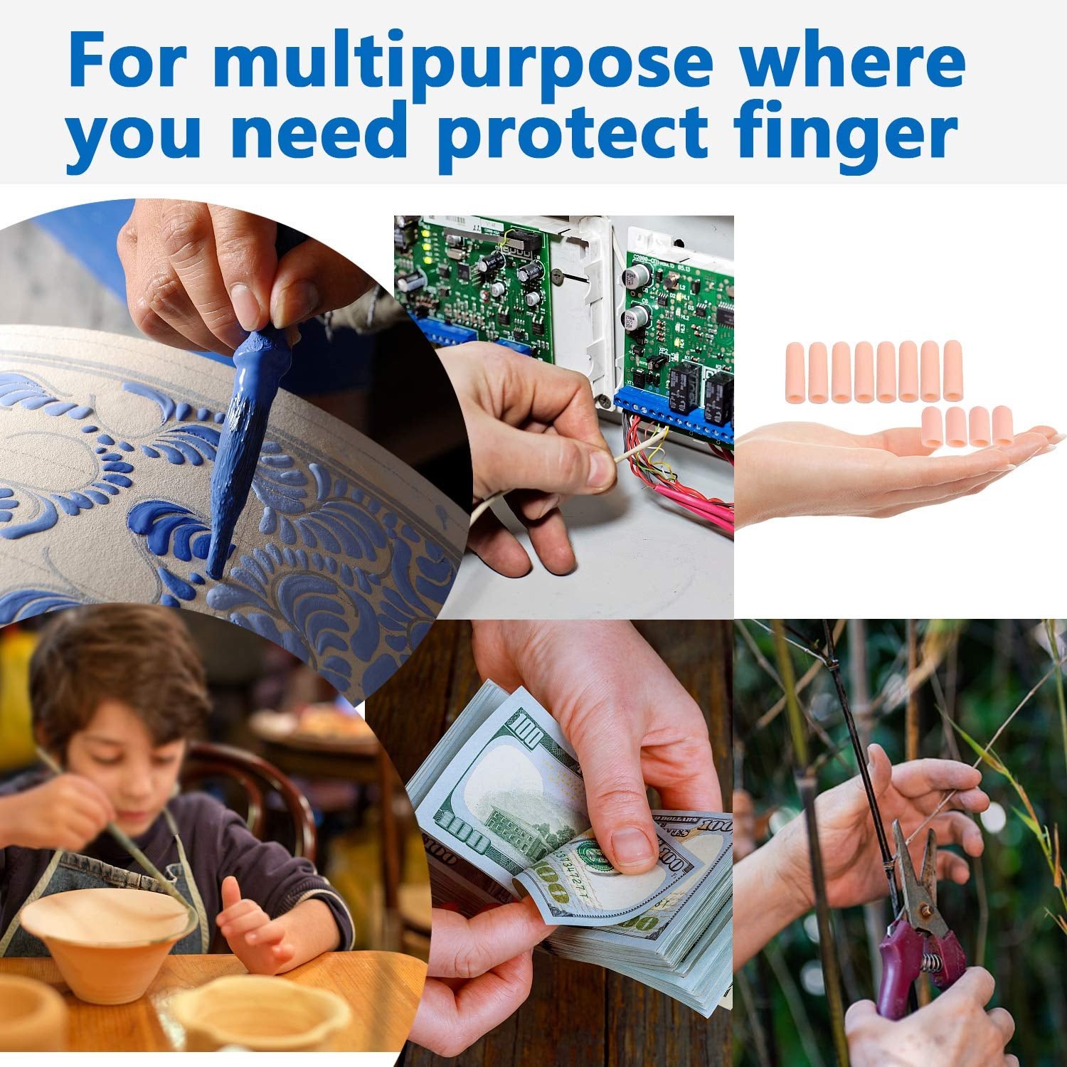 Silicone Finger Protectors – Pain Relief & Protection (5 Pc) | PureBeard - Image 4