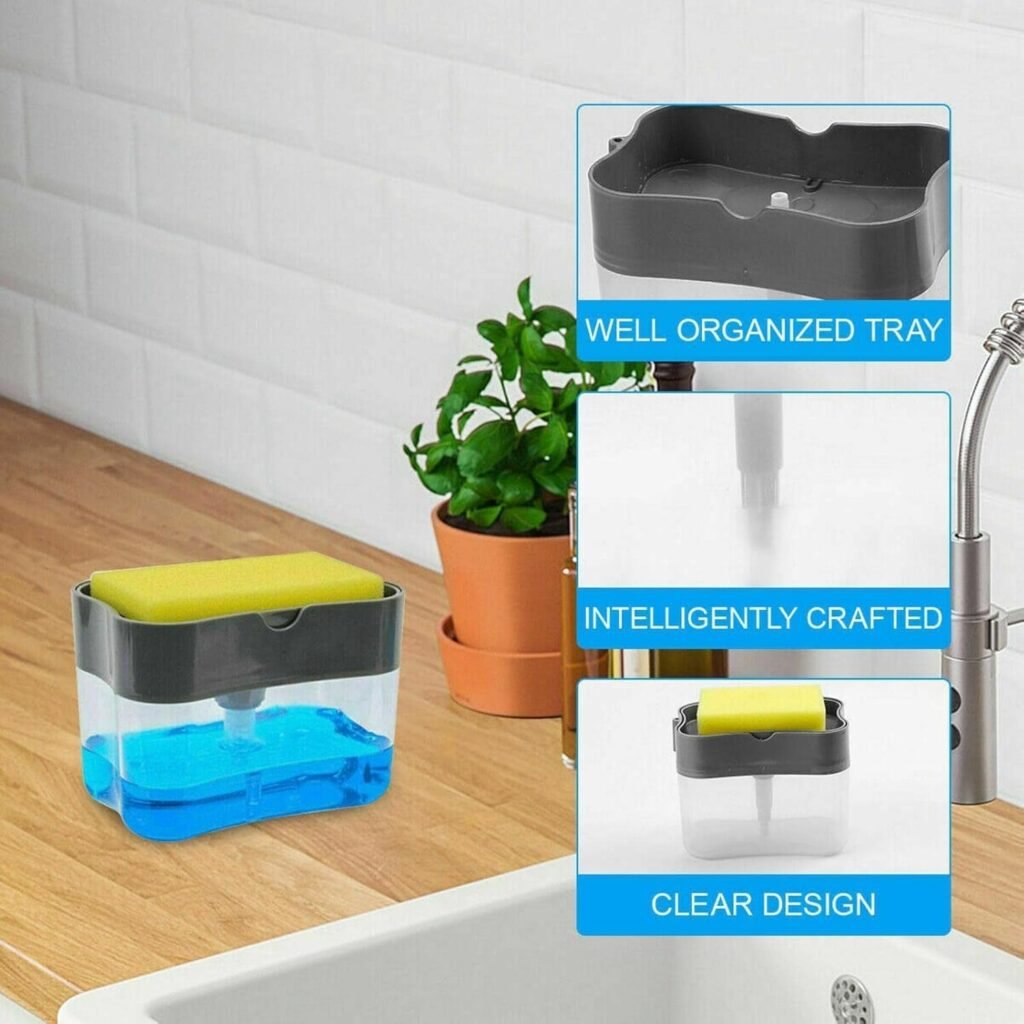 2-in-1 Soap Dispenser - Built-in Scrub Holder & Organiser | Konvex