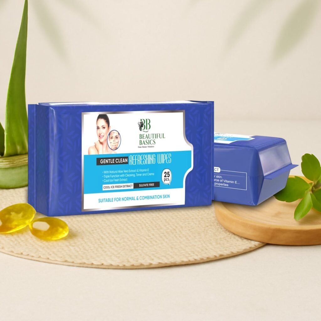 Oily Skin Face Wipes - Refreshing Cleansing | Beautiful Basics (2x50)