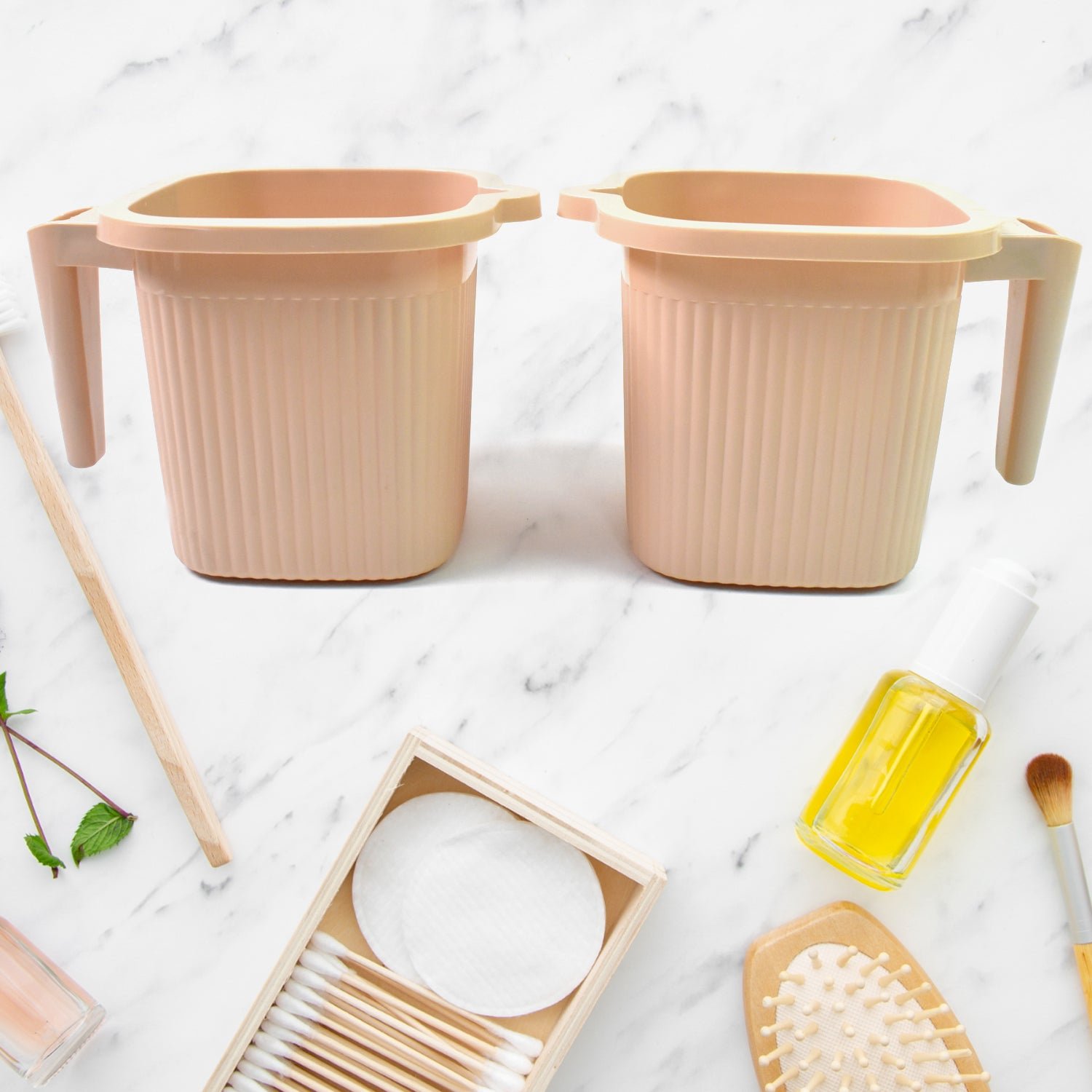 Plastic Bath Mug Set - Square, 1000ml (4 Pc) | Mini Bubbles - Image 8