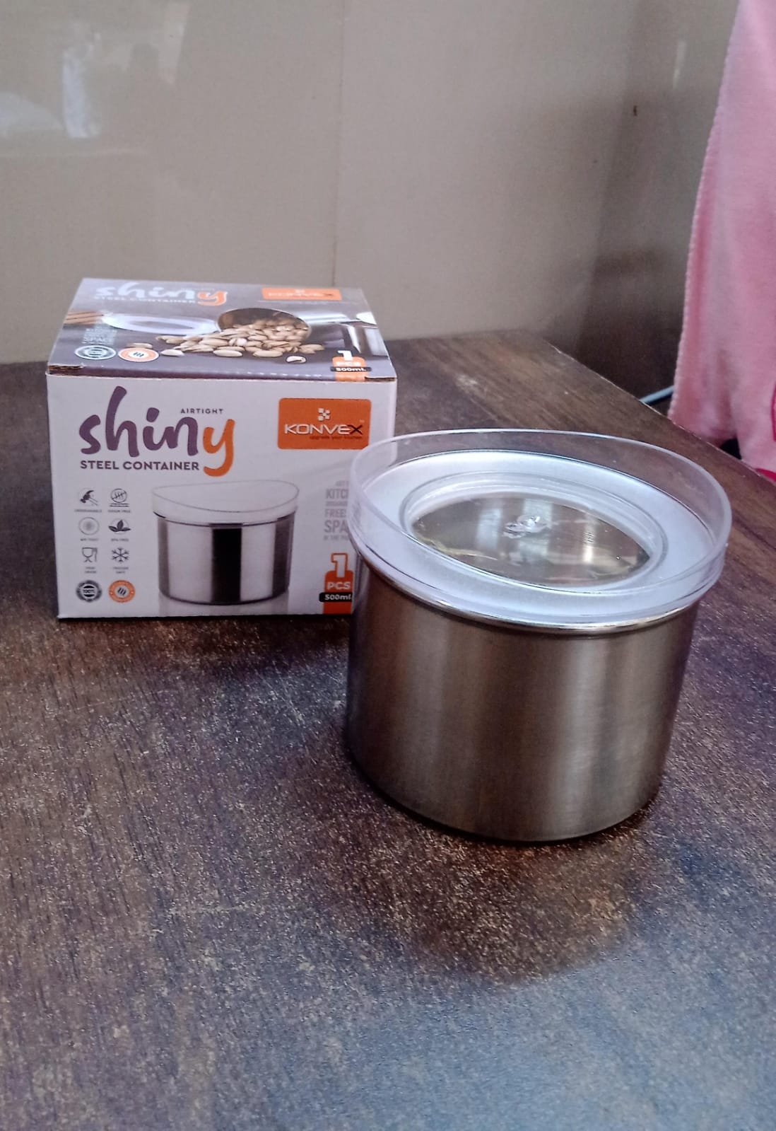 Stainless Steel Airtight Container - 500ml See-Through Lid | Konvex - Image 7
