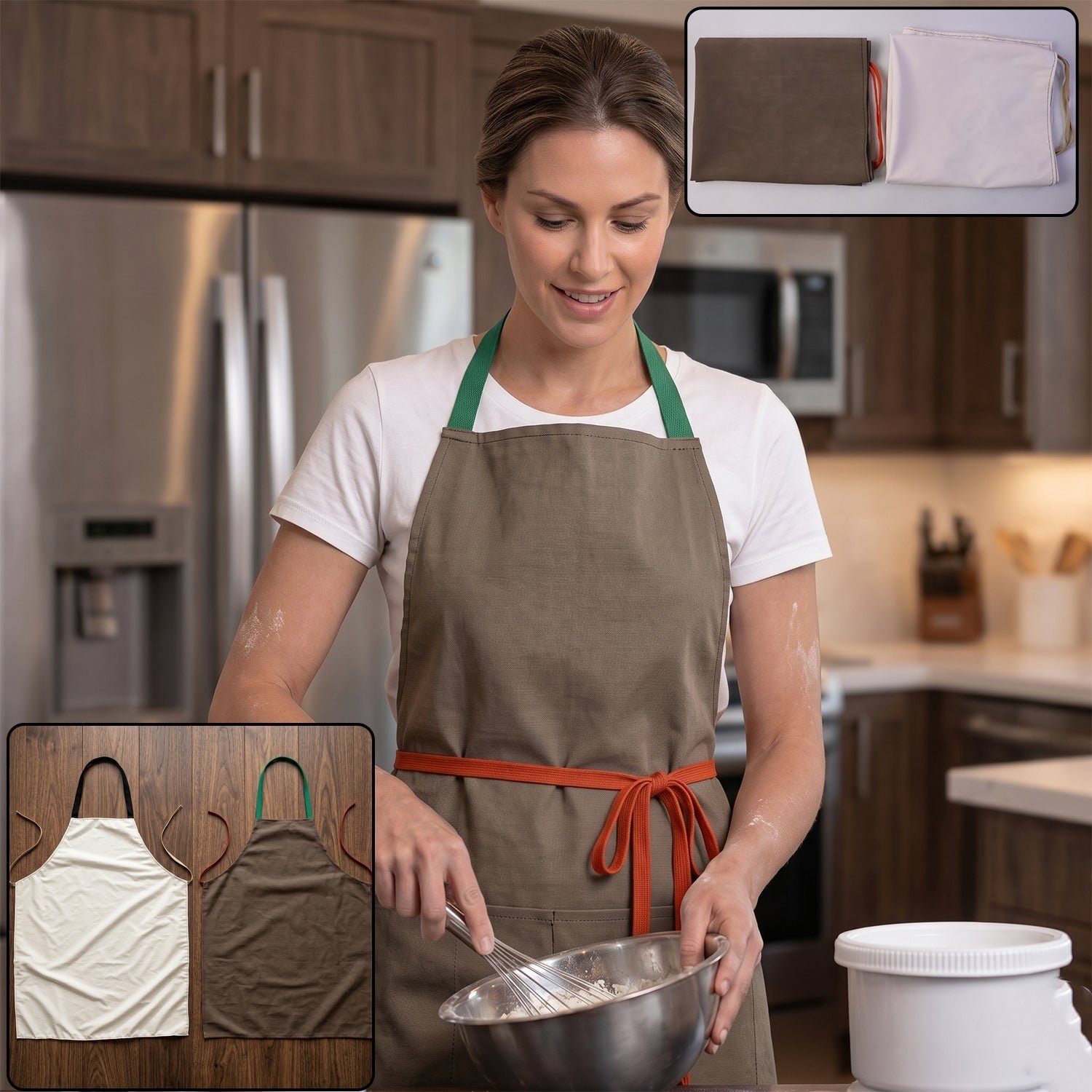 Waterproof Kitchen Apron Adjustable with Pockets for Cooking - Image 3