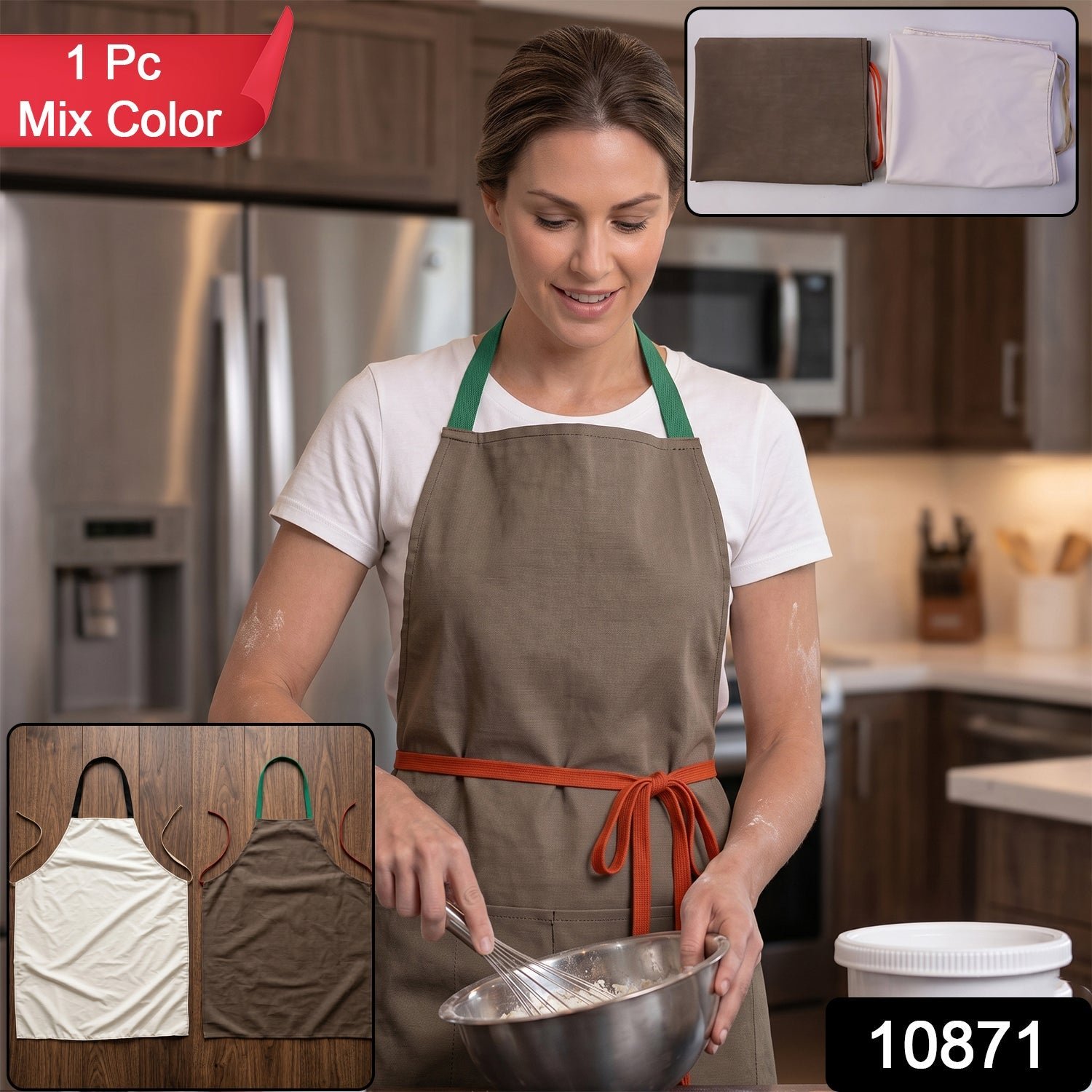 Waterproof Kitchen Apron Adjustable with Pockets for Cooking - Image 2