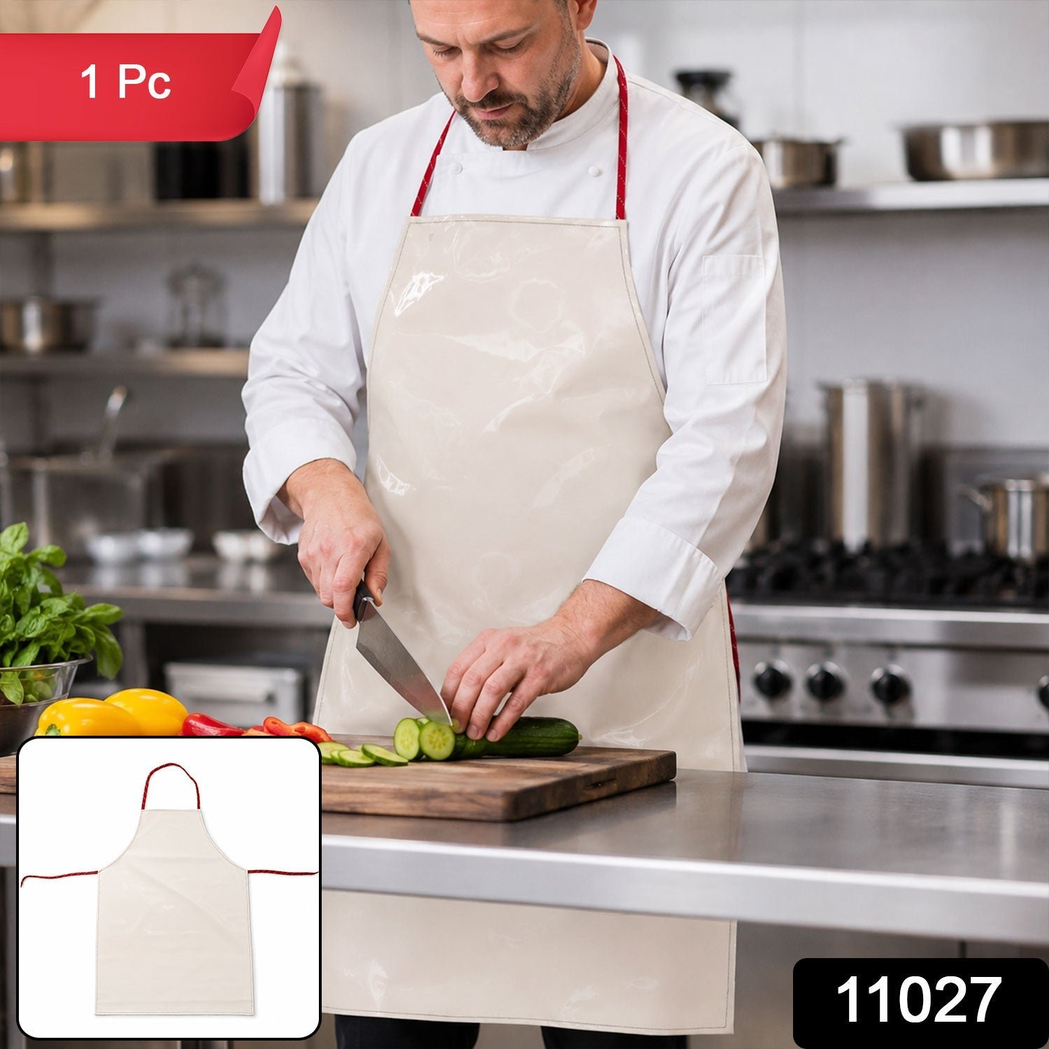 Waterproof Kitchen Apron – Full Coverage & Adjustable Fit for Cooking - Image 2