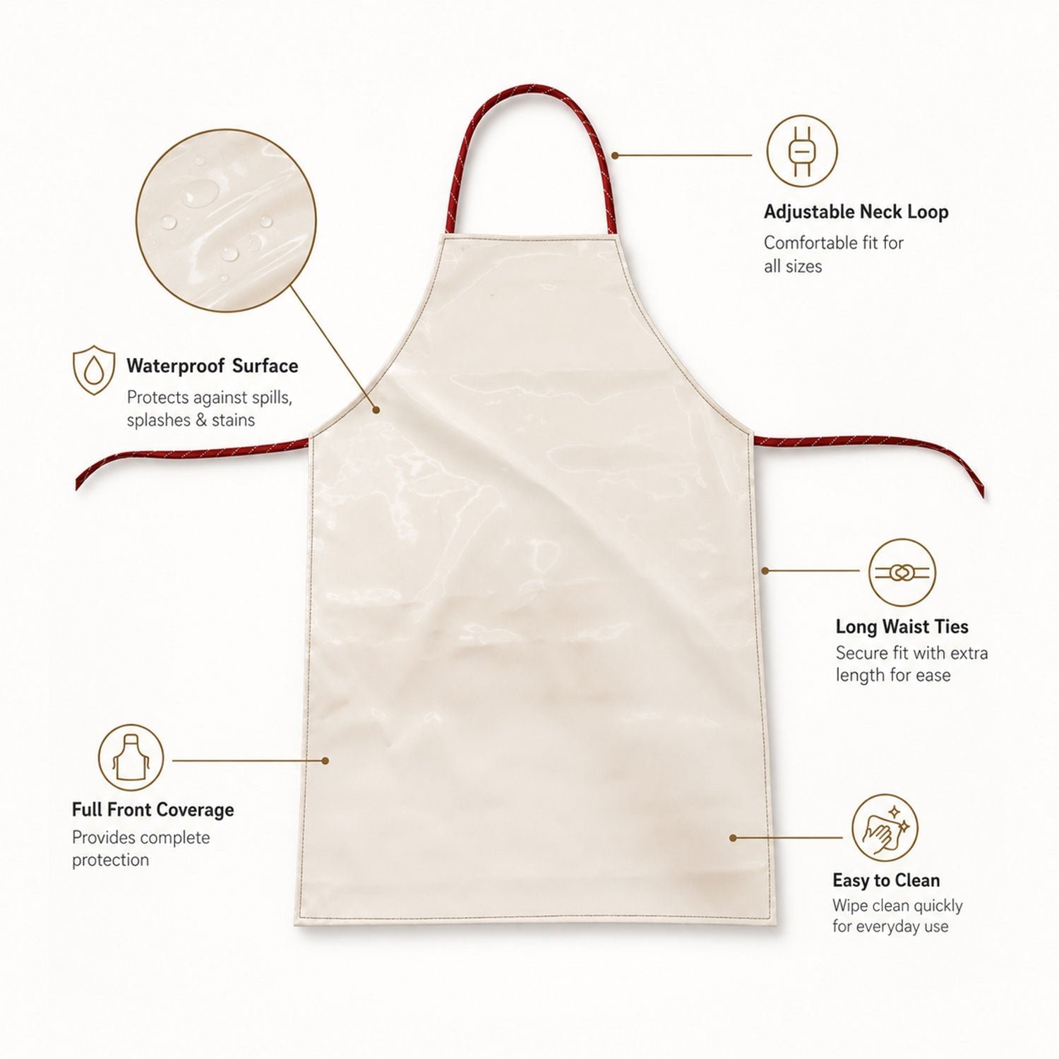 Waterproof Kitchen Apron – Full Coverage & Adjustable Fit for Cooking - Image 5