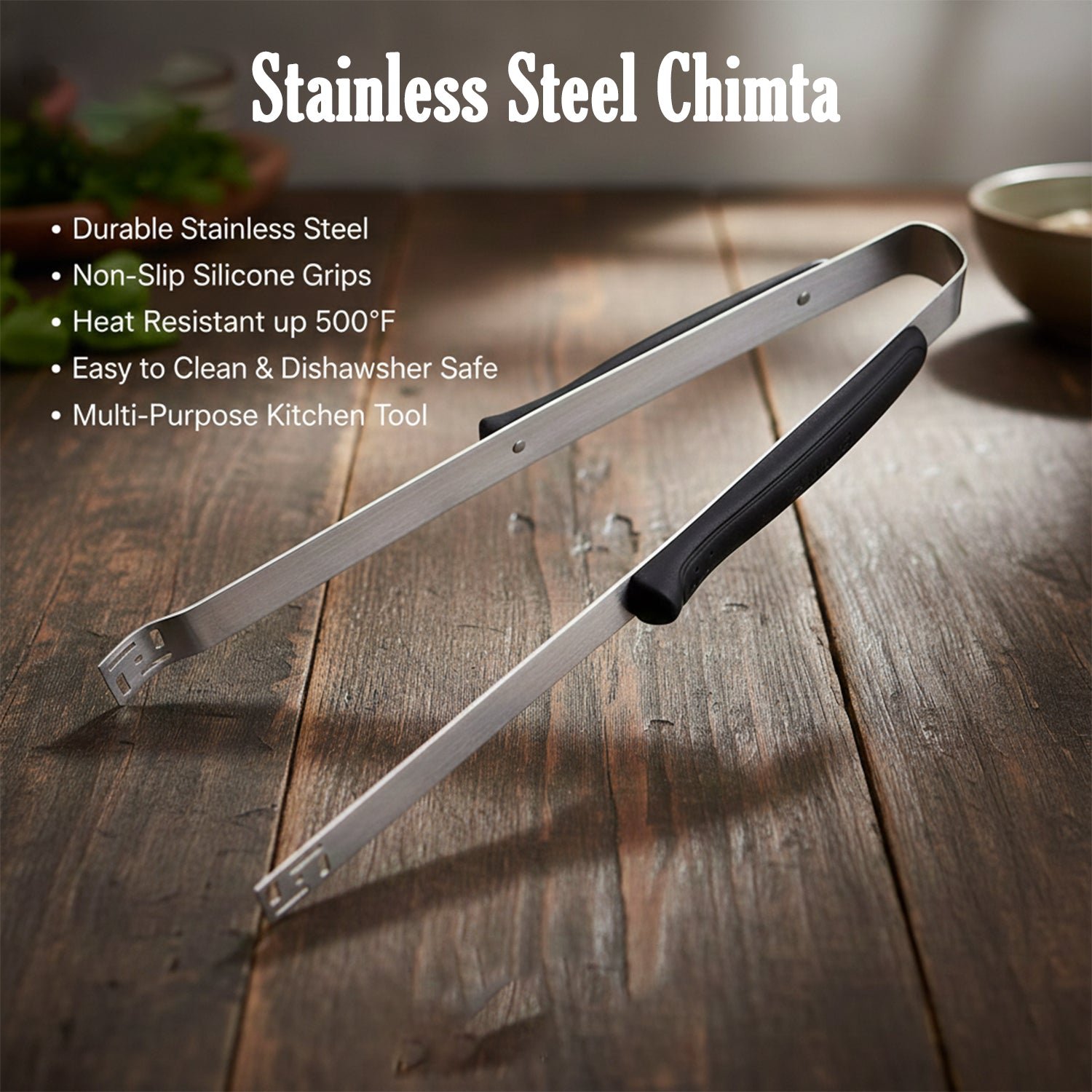 Stainless Steel Chimta – Strong Grip Kitchen Tongs for Cooking - Image 4