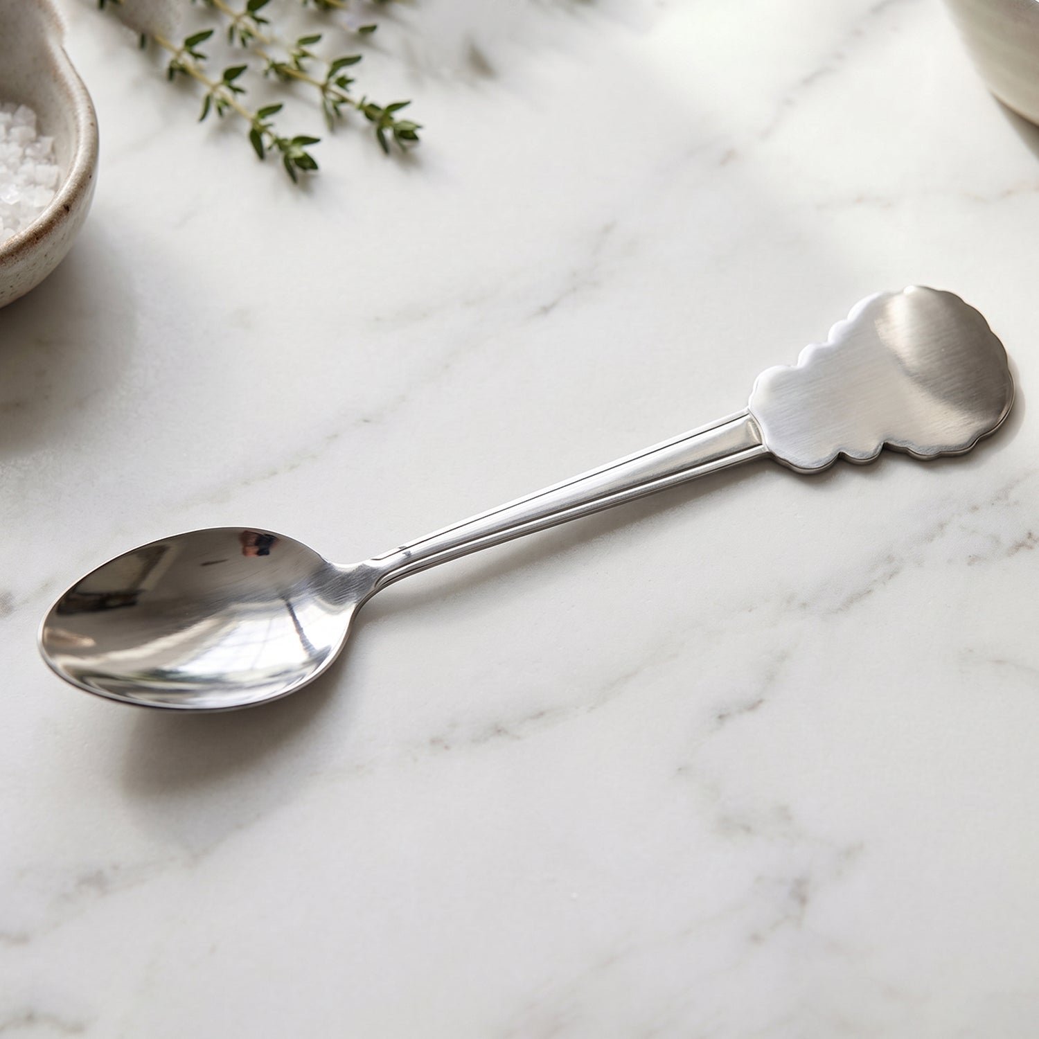 Stainless Steel Carved Handle Dinner Spoon – Elegant Design for Dining - Image 3