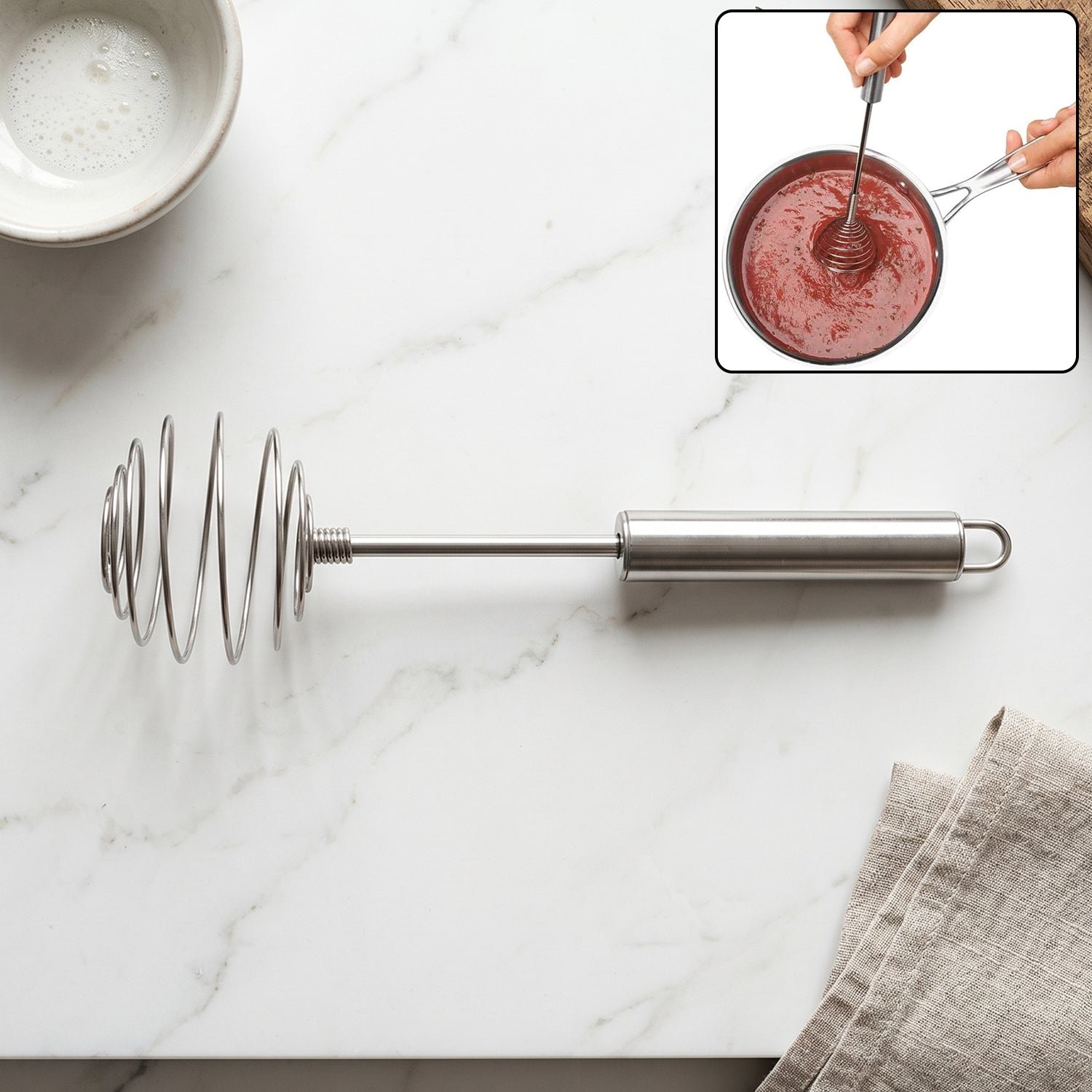 Stainless Steel Large Round Spring Whisk – Durable Kitchen Tool - Image 3