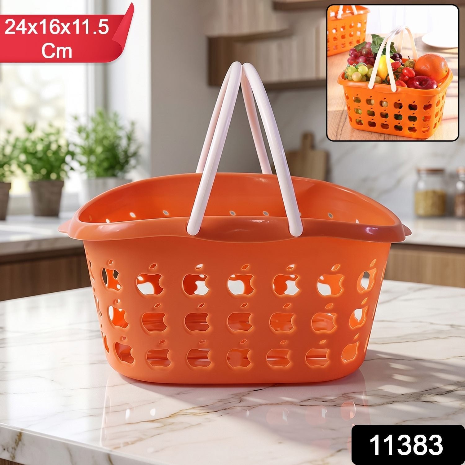 Plastic Storage Basket with Handle – Durable & Lightweight for Home & Shopping - Image 2