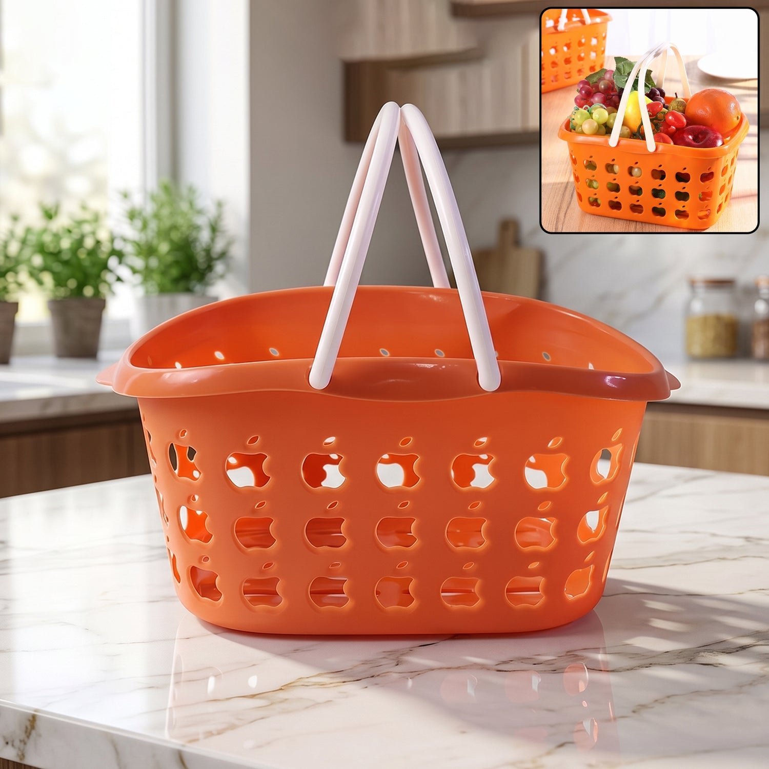 Plastic Storage Basket with Handle – Durable & Lightweight for Home & Shopping - Image 3