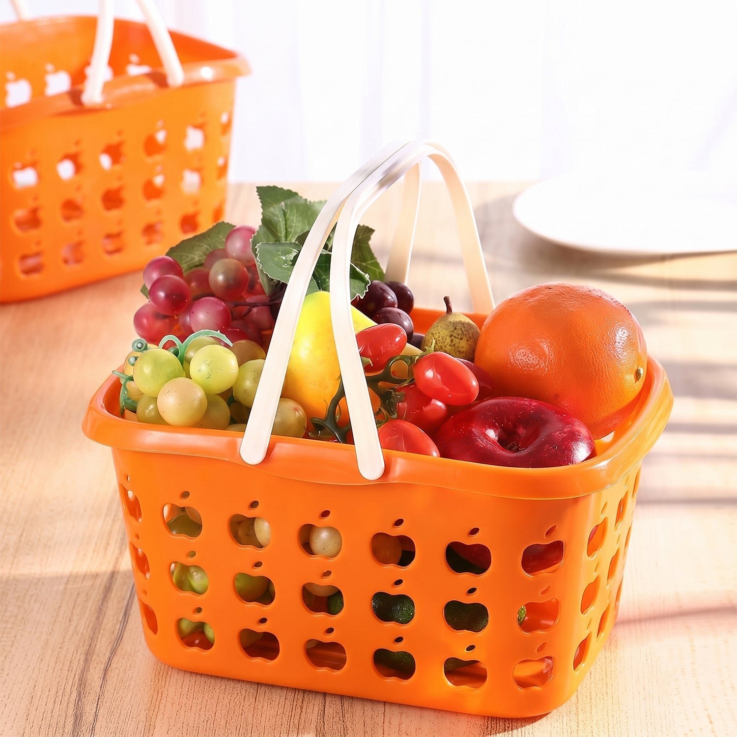 Plastic Storage Basket with Handle – Durable & Lightweight for Home & Shopping - Image 4