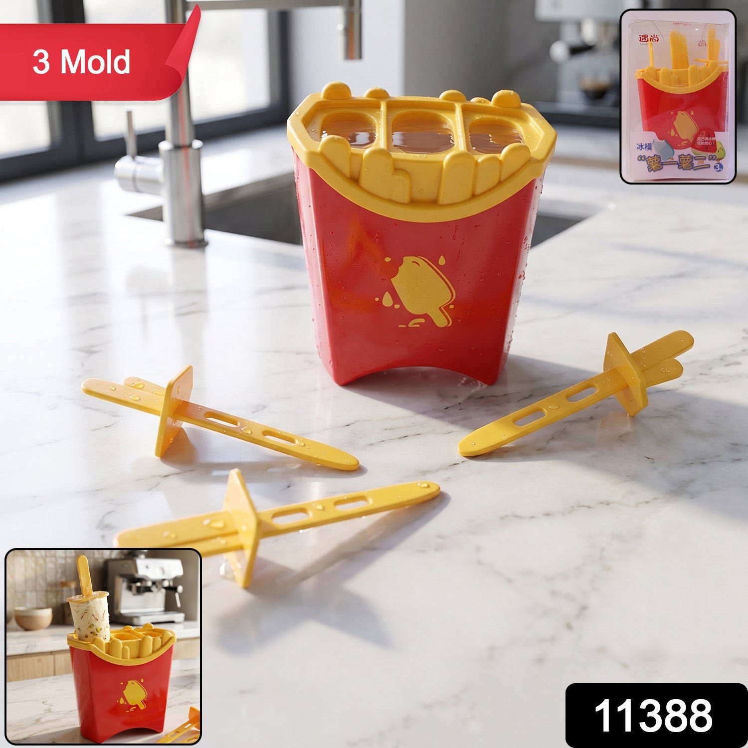 French Fries Ice Pop Mould – Reusable Kulfi Maker for Summer - Image 2