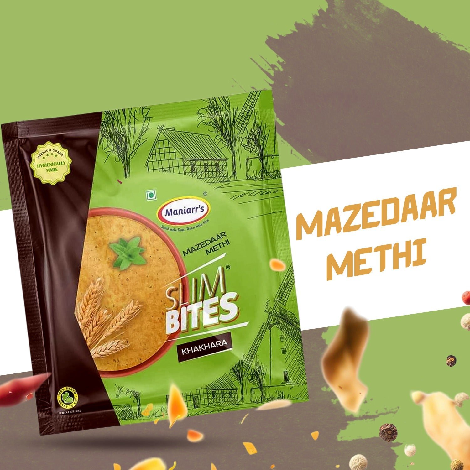 Methi Khakhra - Healthy Fenugreek Wheat Crisps 195g | Maniarr's