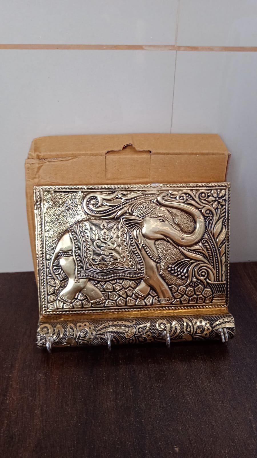Elephant Key Holder – Wooden & Gold Wall Mount for Home | Styleva - Image 8