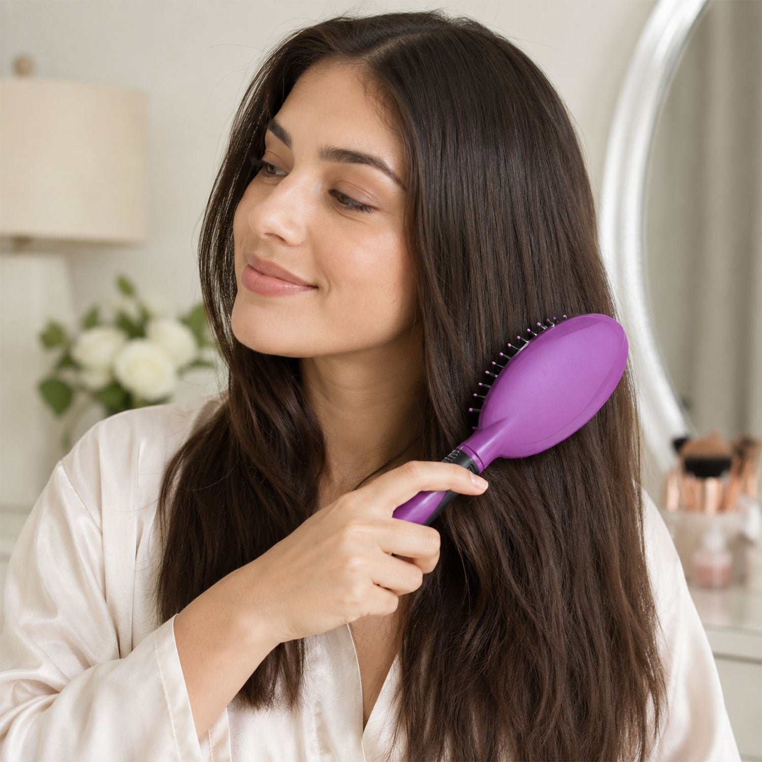Cushioned Paddle Hair Brush – Detangling & Frizz Control for All Hair - Image 4