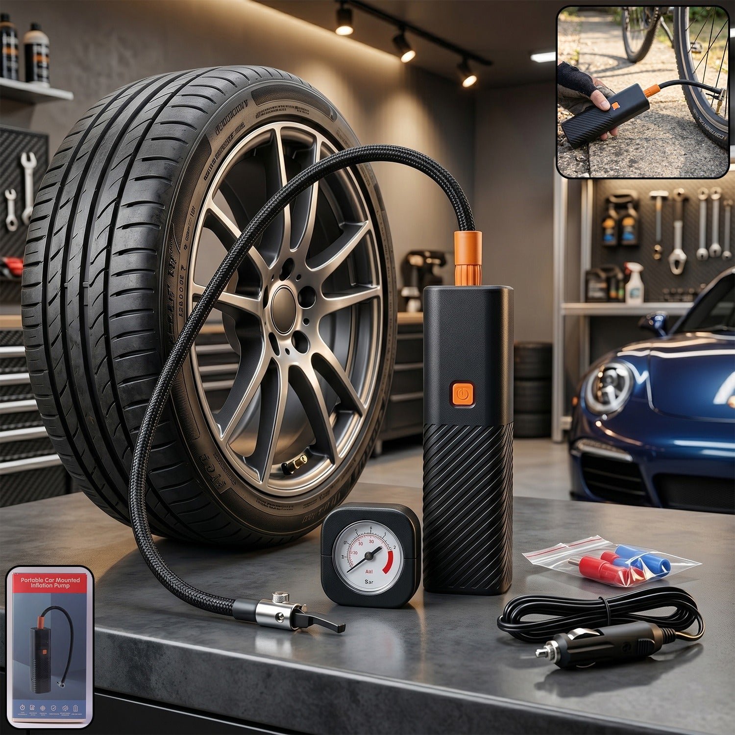 Portable Tyre Inflator – Compact & Easy to Use Vehicle Air Pump