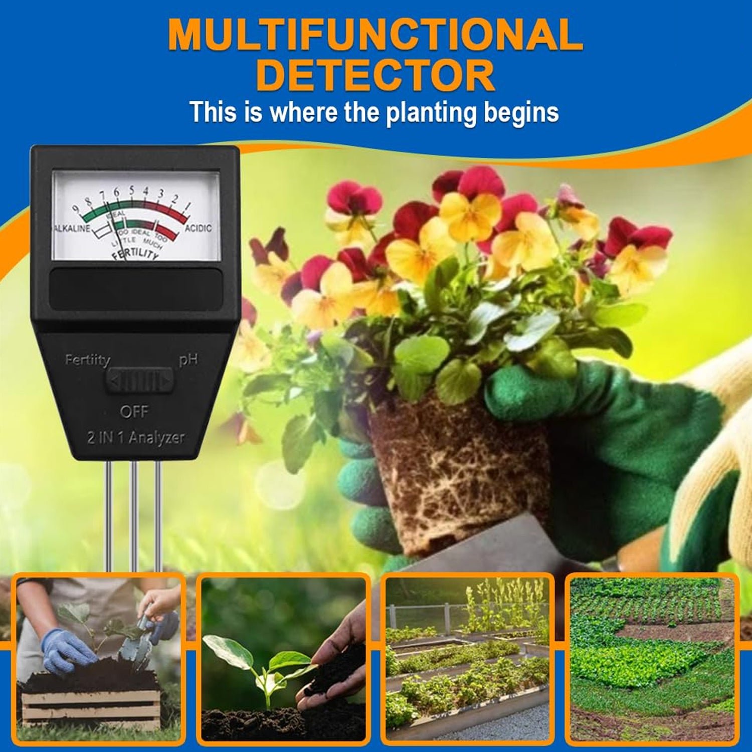 2 in 1 Soil Meter – Accurate pH & Fertility Testing for Gardens - Image 5