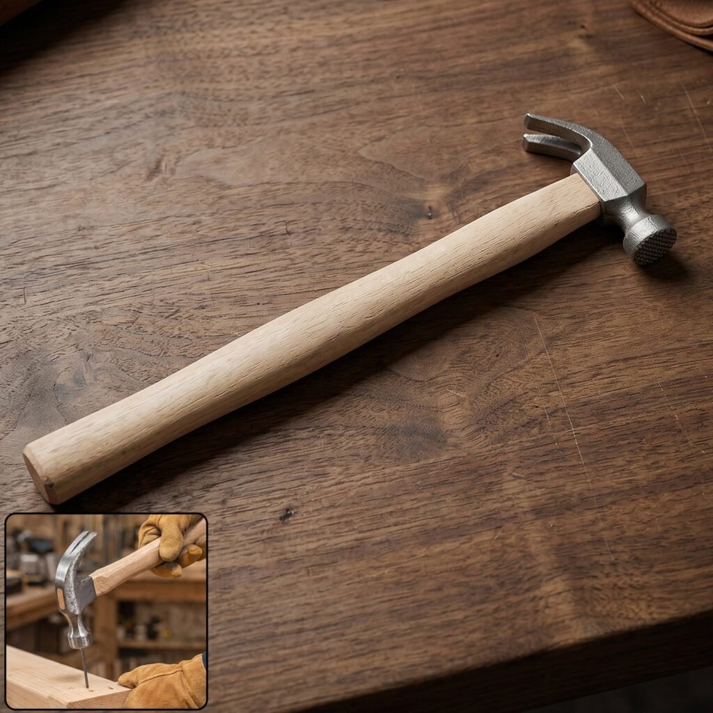 Wooden Handle Claw Hammer – Durable Steel Head for Carpentry