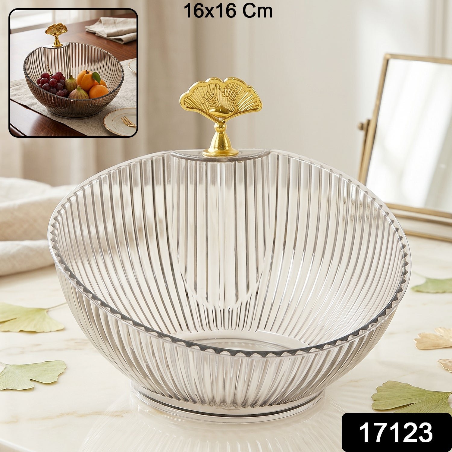 Decorative Plastic Fruit Bowl – Elegant Gold Accent for Dining - Image 2