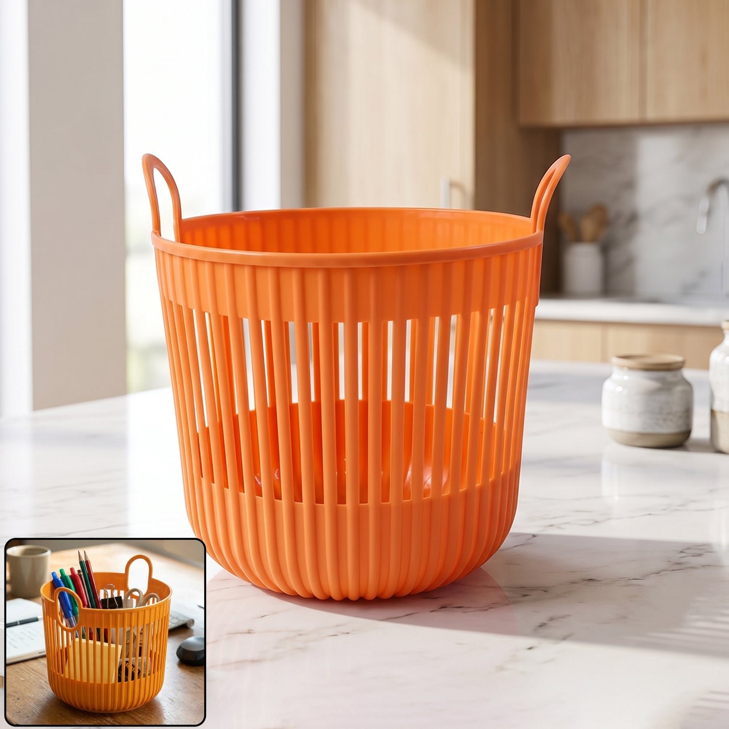 Plastic Round Storage Basket – Durable and Portable Organizer