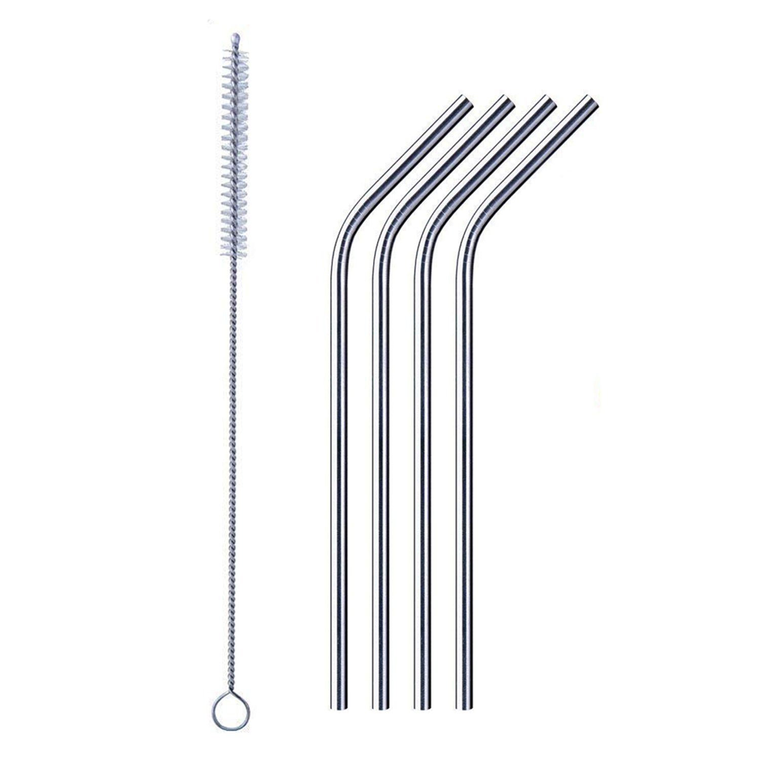 Stainless Steel Straws – Reusable Bent Set with Brush | Siplix - Image 6