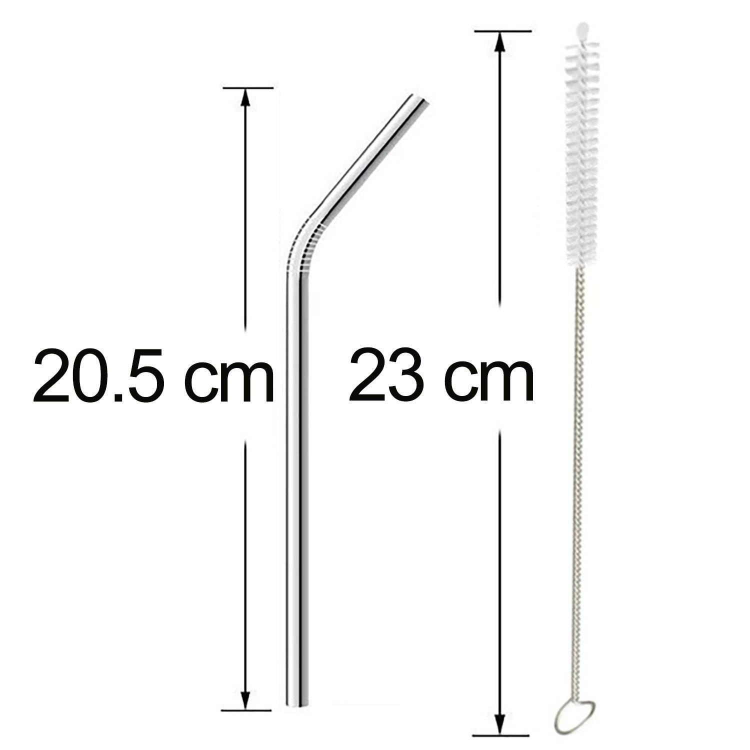 Stainless Steel Straws – Reusable Bent Set with Brush | Siplix - Image 4