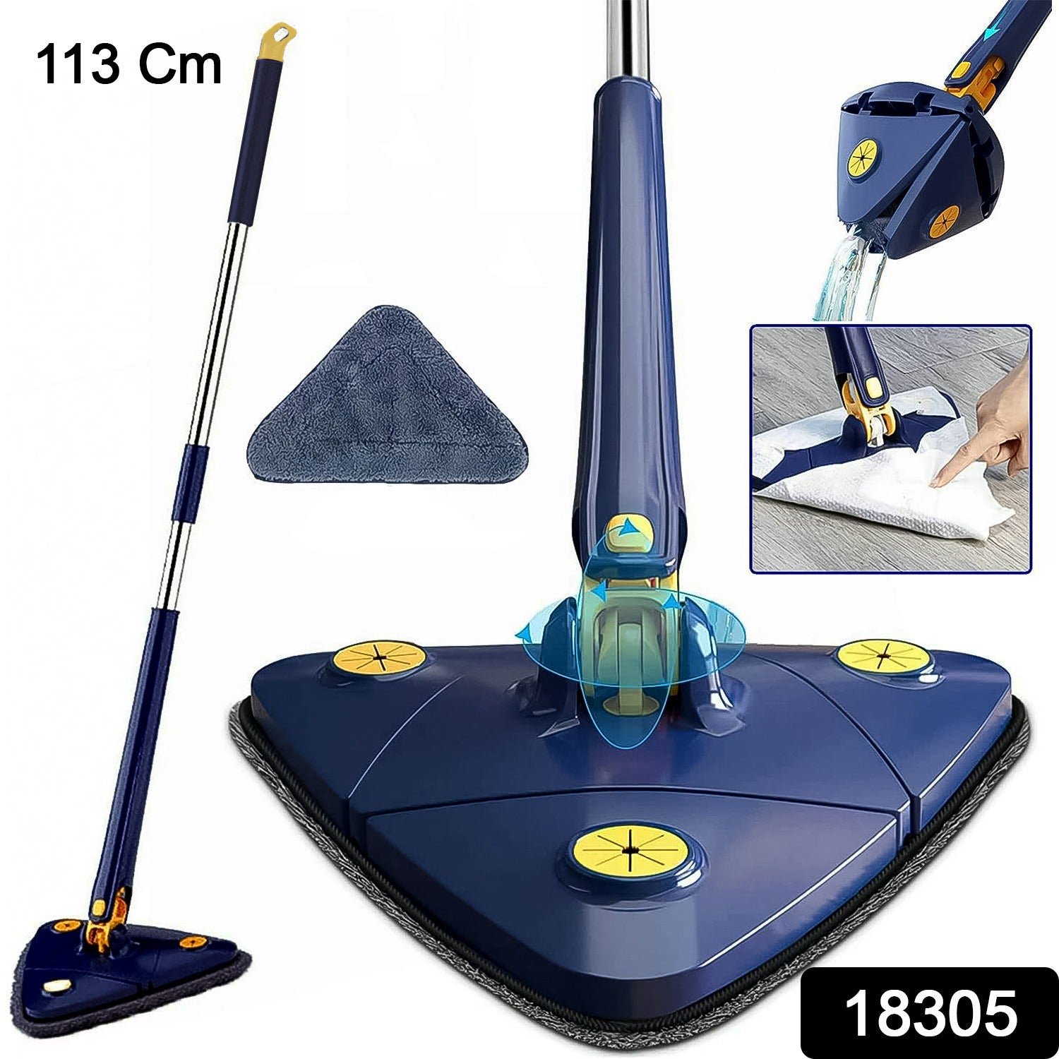 Triangle Mop - 360 - Rotatable, Extendable Handle | Storenzo - Image 2